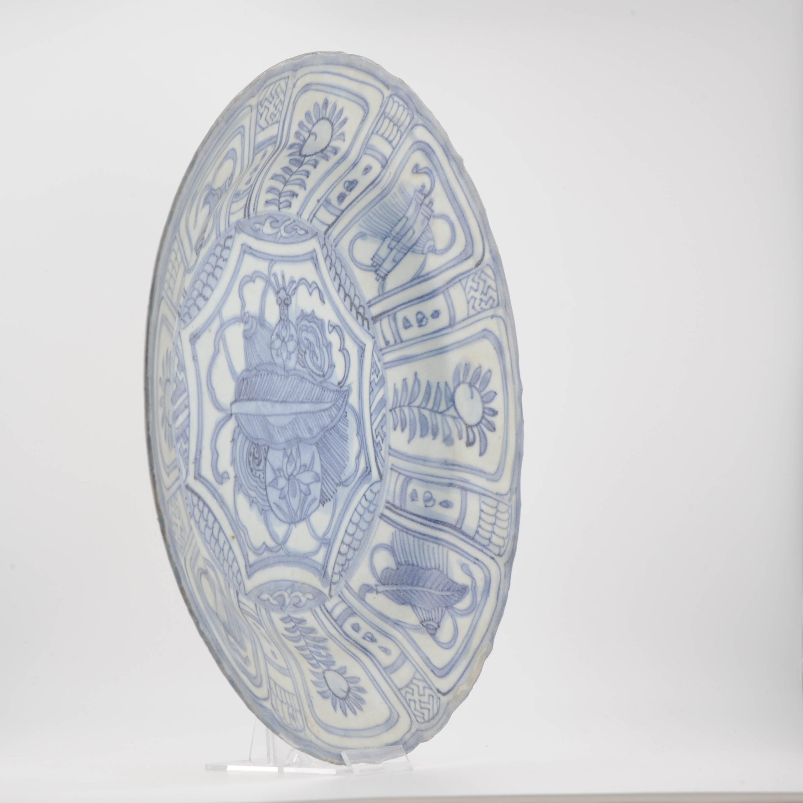 27CM Antique Chinese Porcelain Hatcher Cargo Kraak Large dish Valuables - Image 3