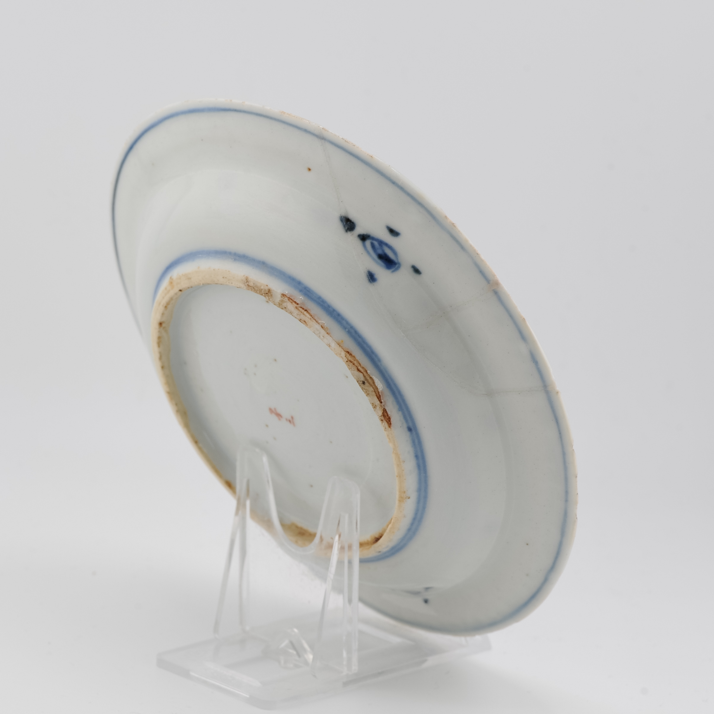 Antique Chinese Porcelain Ko Sometsuke Little Tianqi Period Dish with Scholar - Image 4