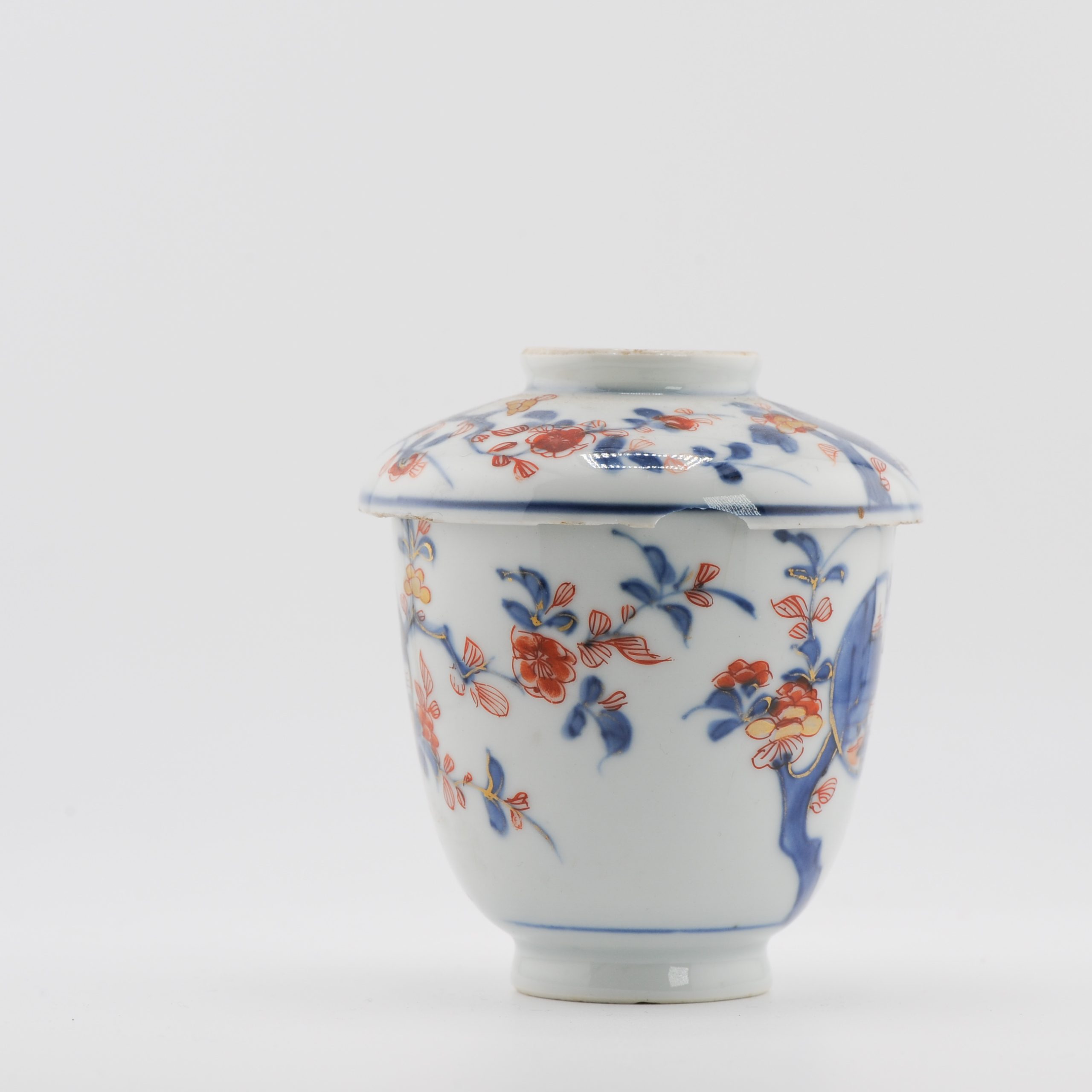 Antique 18C Chinese Porcelain Kangxi Imari Lidded Chocolate Cup Bowl - Image 9