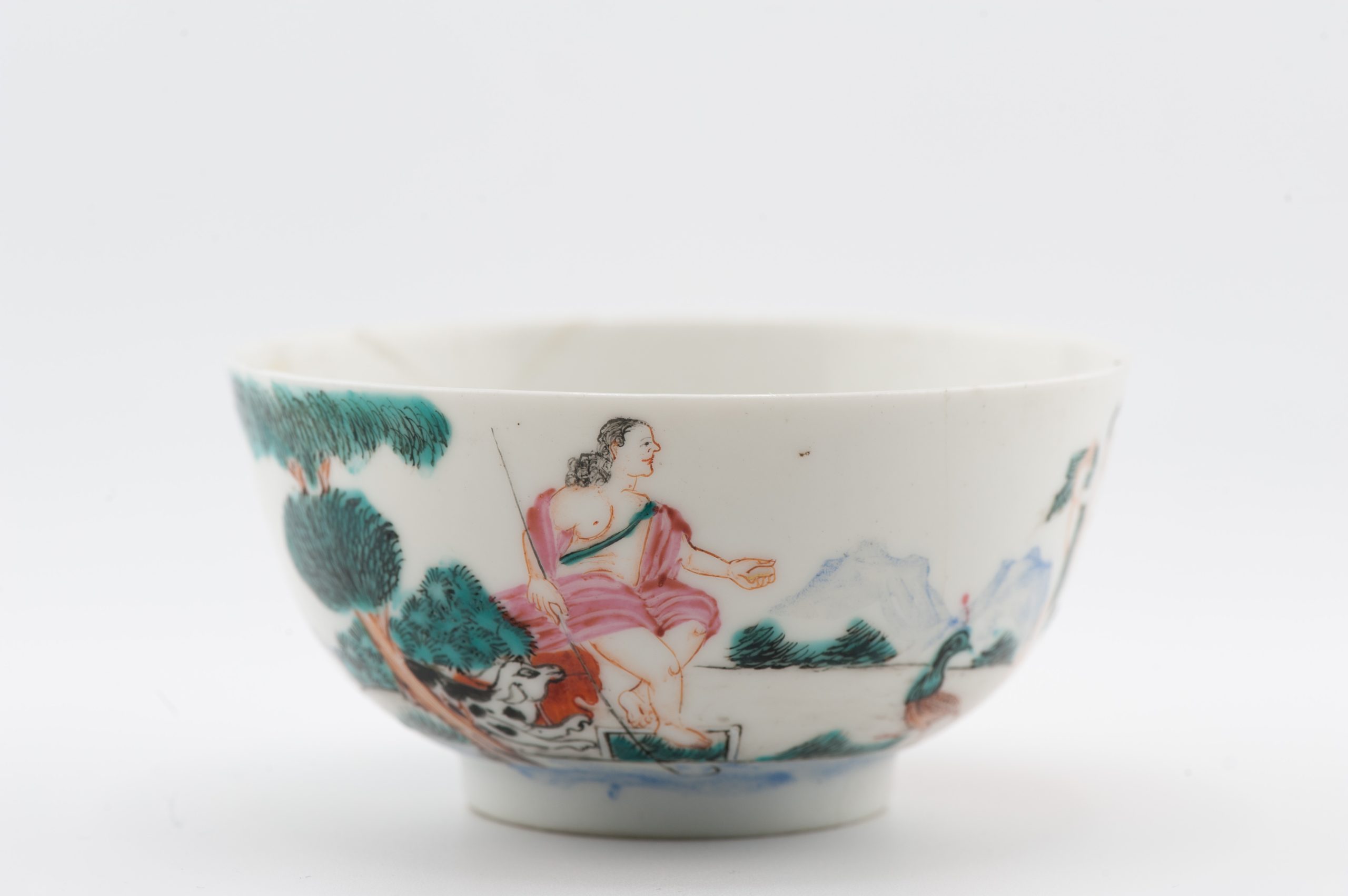 Antique 18C Chinese Porcelain Paris Judgement Qianlong Bowl Chine de Commande