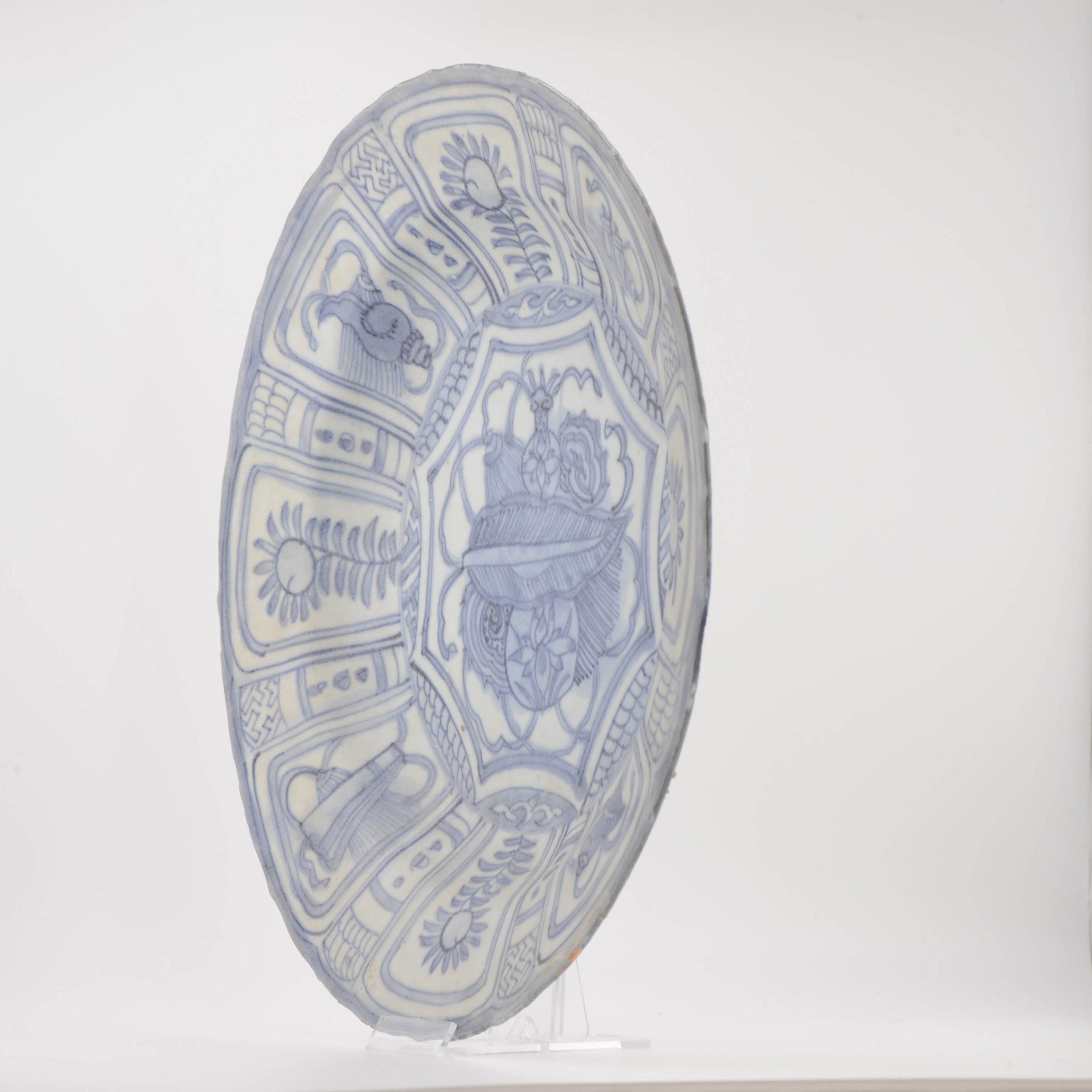 27CM Antique Chinese Porcelain Hatcher Cargo Kraak Large dish Valuables - Image 11