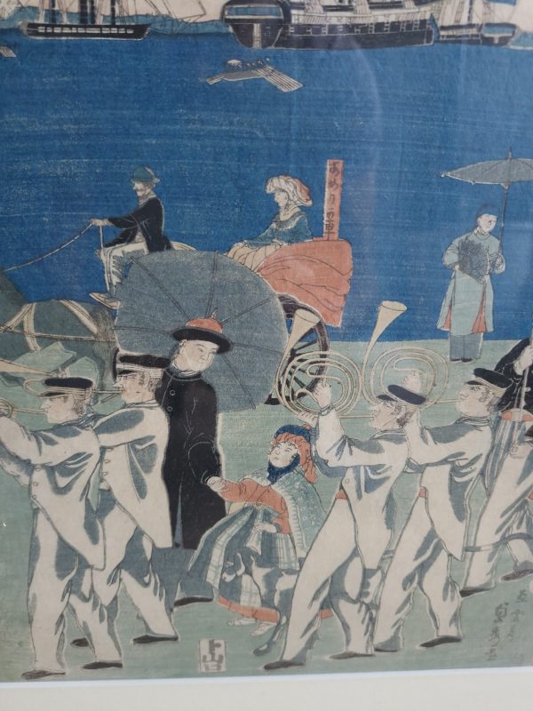Antique Woodblock Print Utagawa Sadahide (Japanese, 1807 – ca. 1873). Procession of People of 5 Countries - Image 11