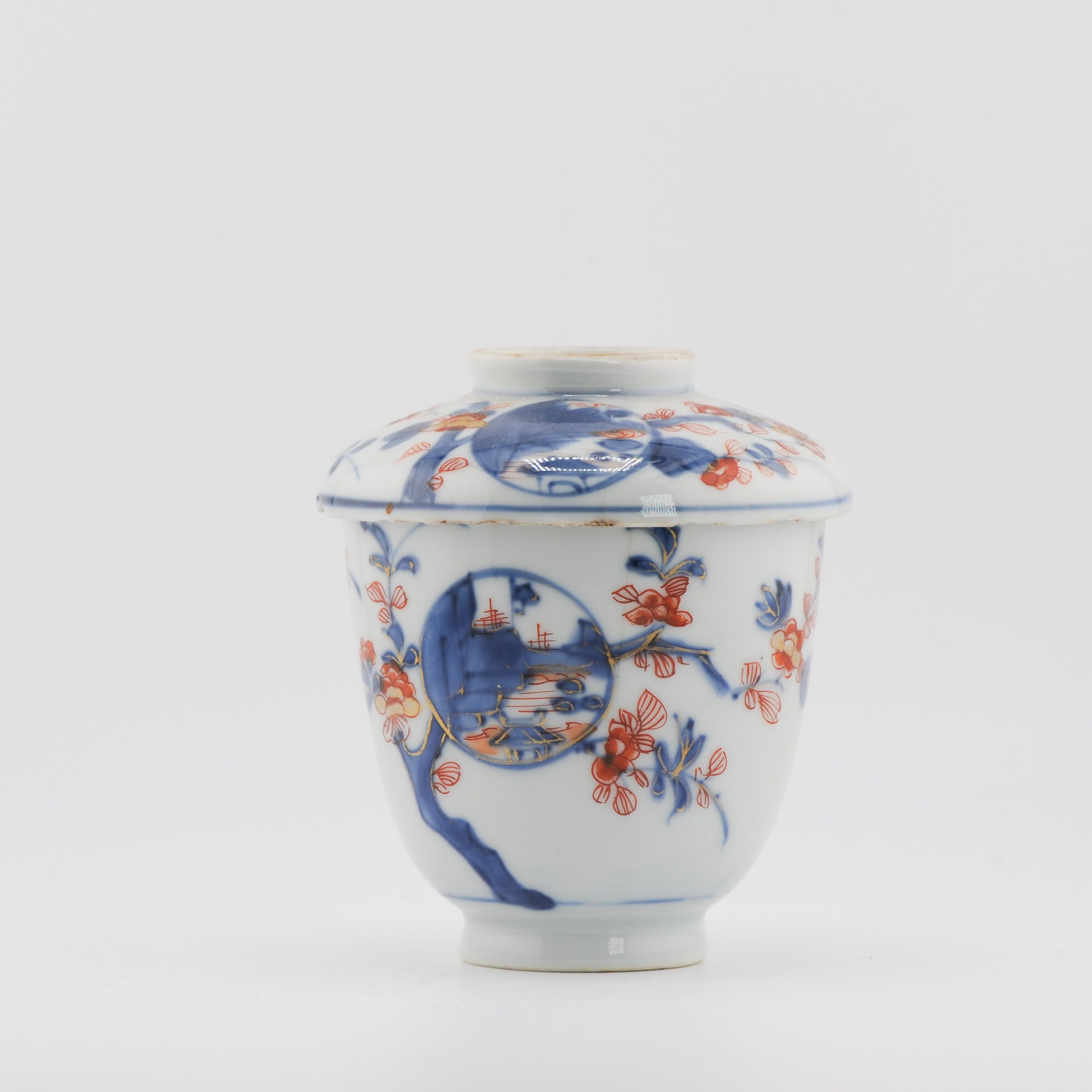 Antique 18C Chinese Porcelain Kangxi Imari Lidded Chocolate Cup Bowl - Image 6
