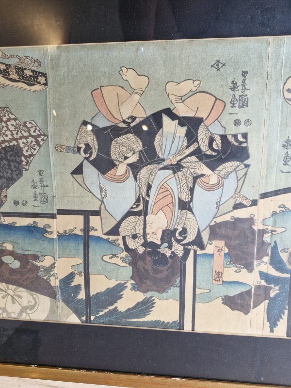 Antique Woodblock Print Kabuki Actors - Edo Period - Utagawa Kuniyoshi (1798 - 1861) - Image 5