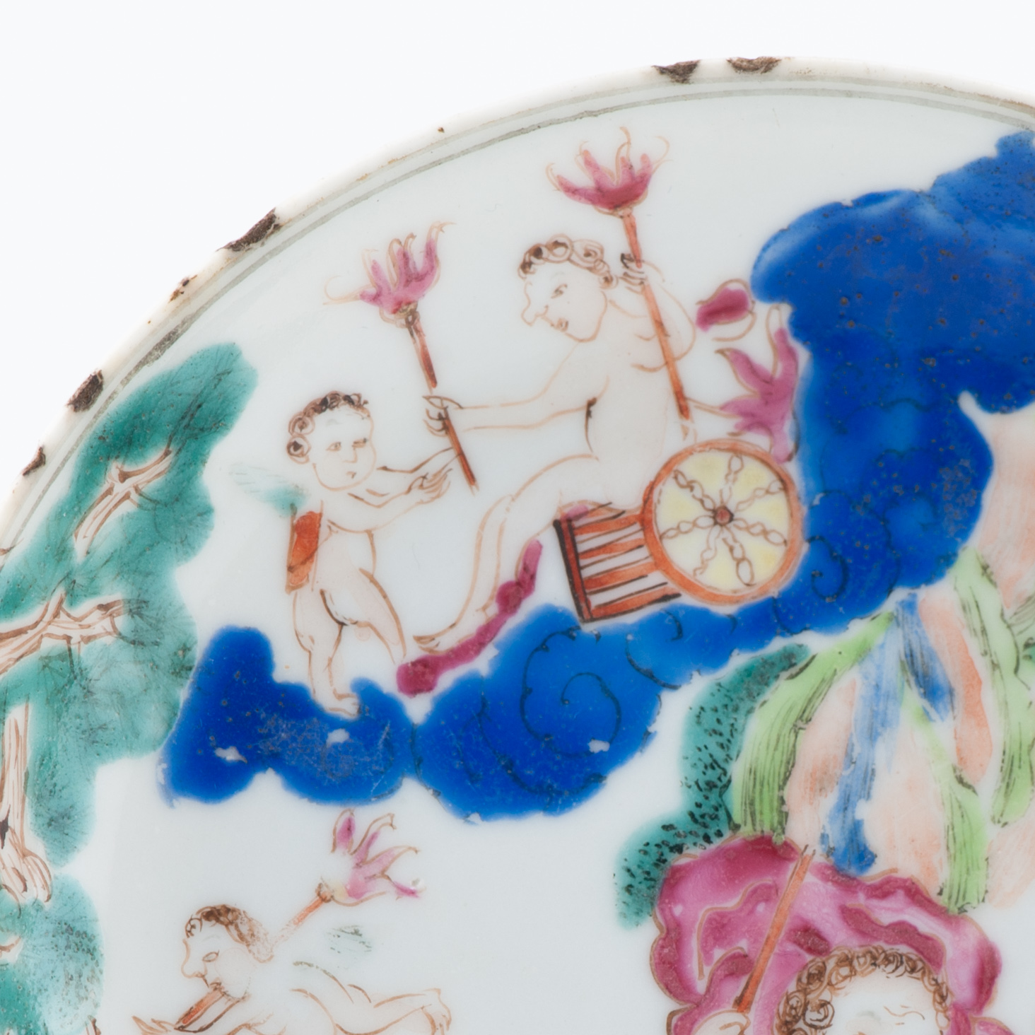 Antique 18C Chinese Porcelain Famille Rose Qianlong dish Chine de Commande - Image 17