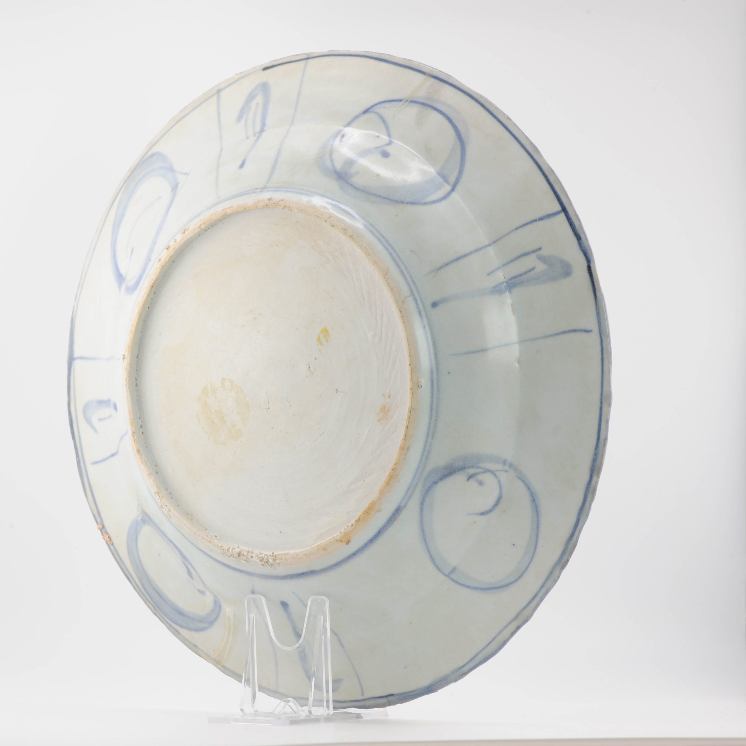 27CM Antique Chinese Porcelain Hatcher Cargo Kraak Large dish Valuables - Image 6