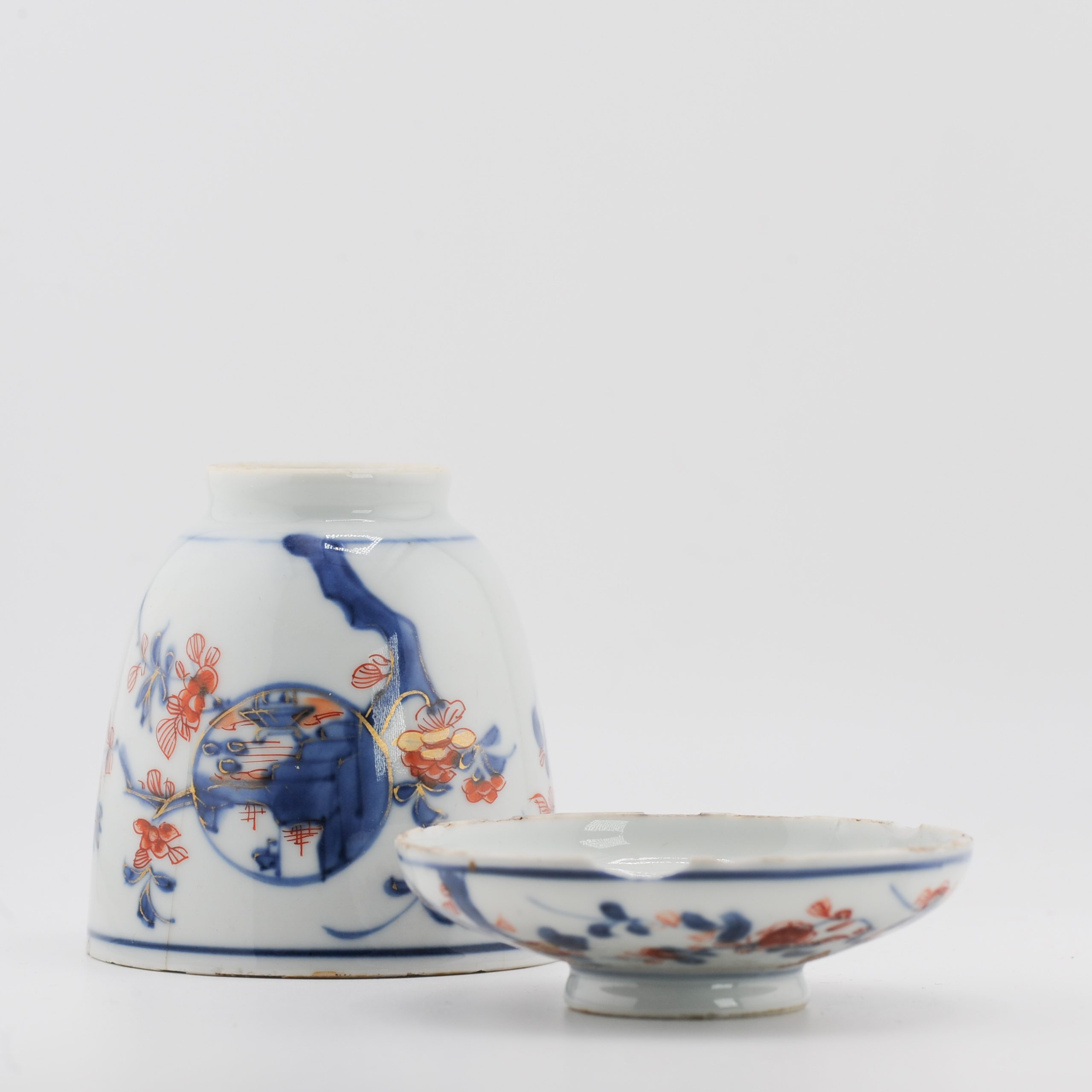 Antique 18C Chinese Porcelain Kangxi Imari Lidded Chocolate Cup Bowl - Image 14
