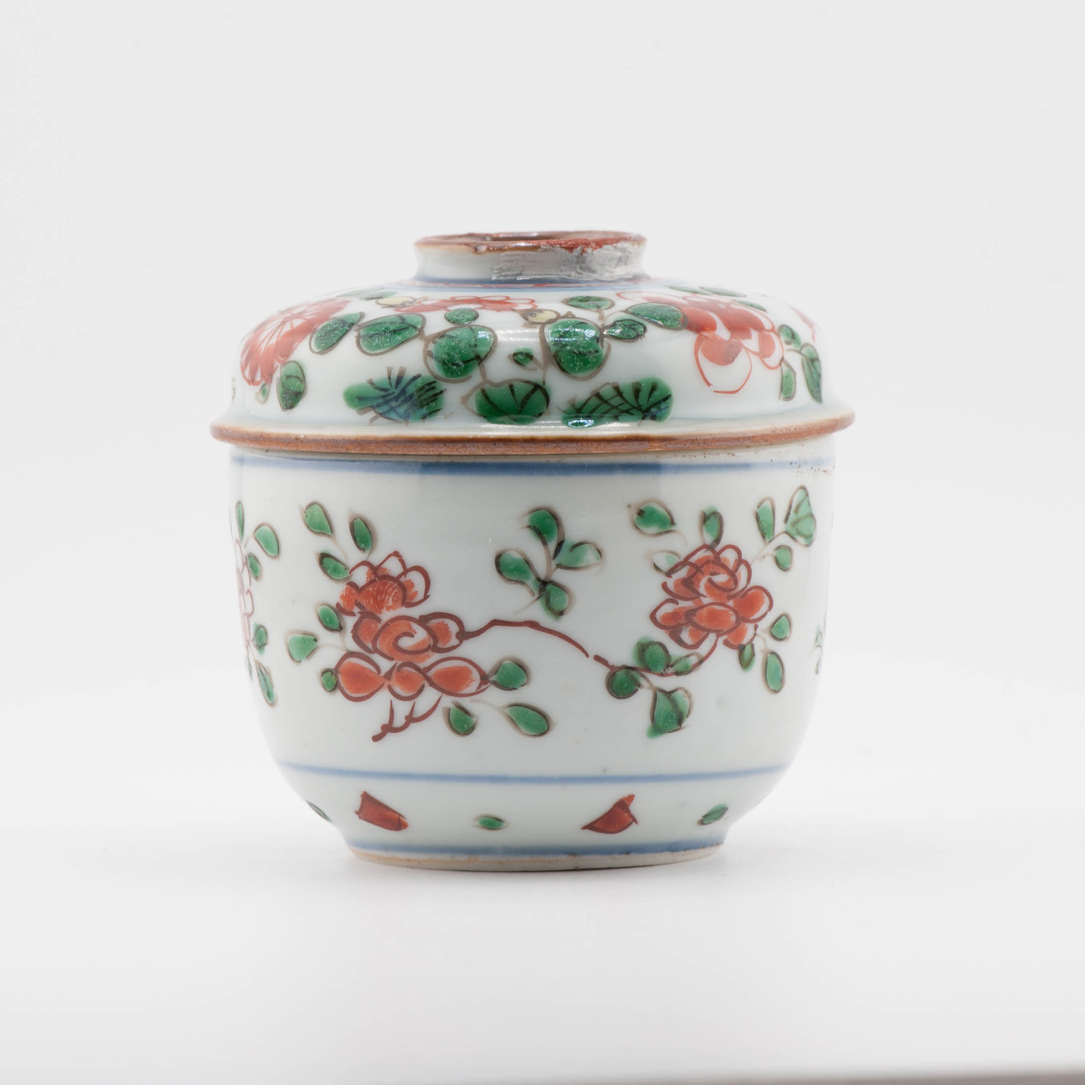 Antique Chinese Porcelain Kangxi 17th c Wucai Jar Verte China