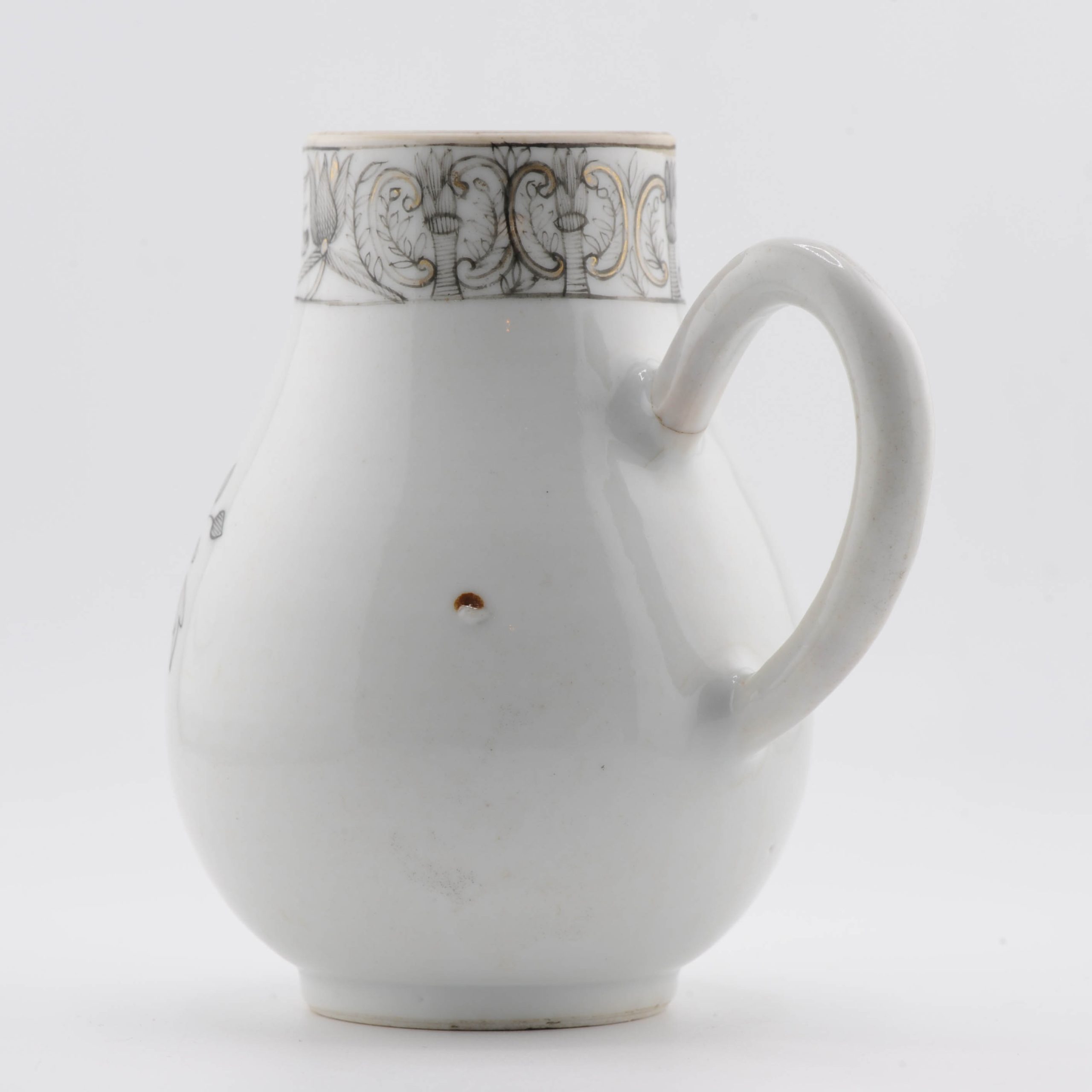 Antique 18C Chinese Porcelain Encre de Chine Grisaille Qianlong Jug Birds - Image 7