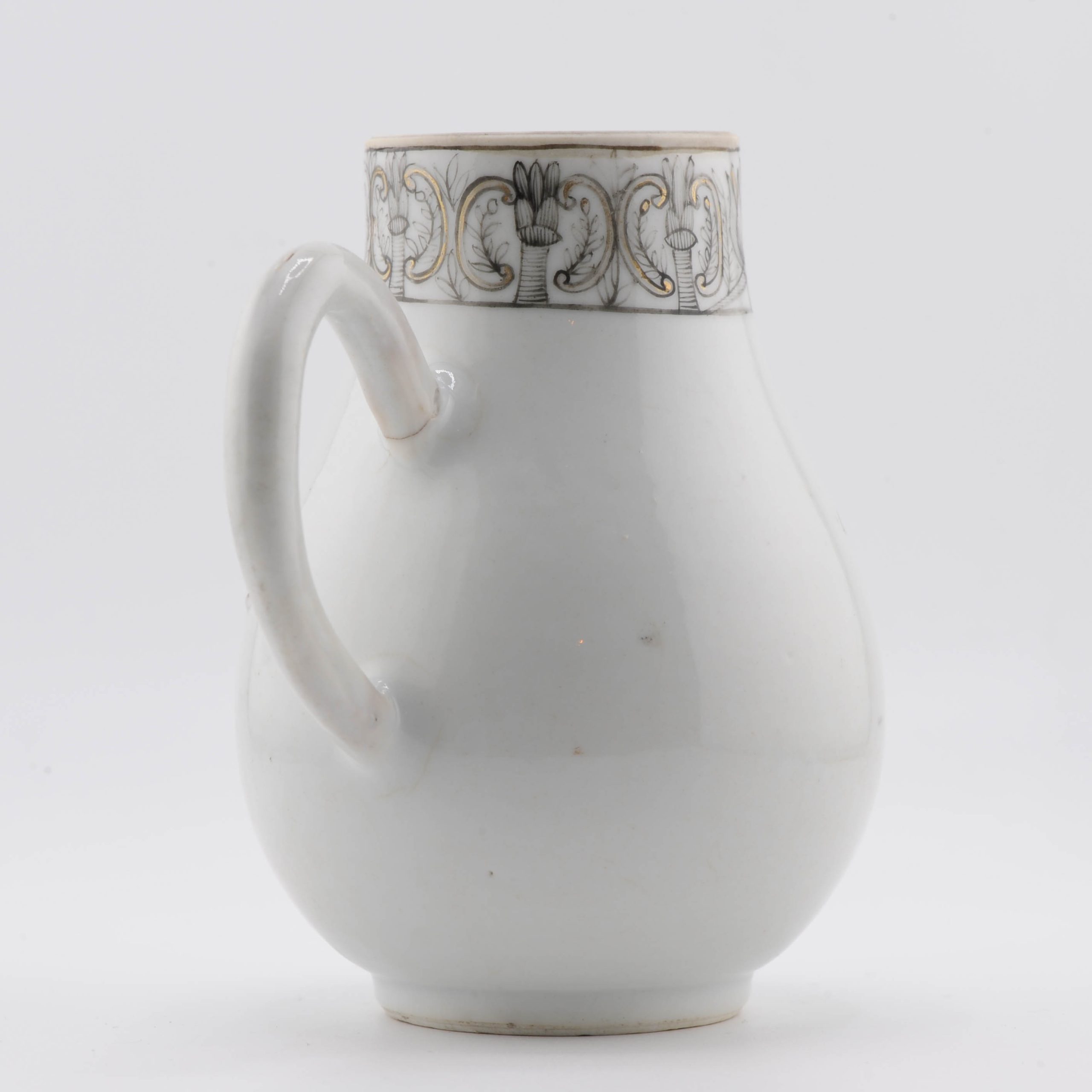 Antique 18C Chinese Porcelain Encre de Chine Grisaille Qianlong Jug Birds - Image 5