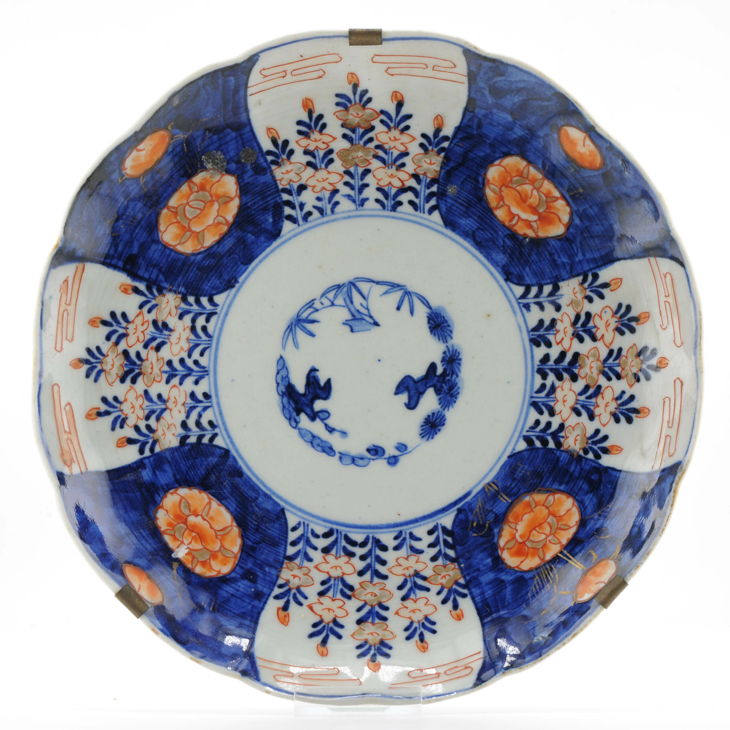 Antique Japanese Porcelain 19th c Meiji Arita Imari Polychrome dish