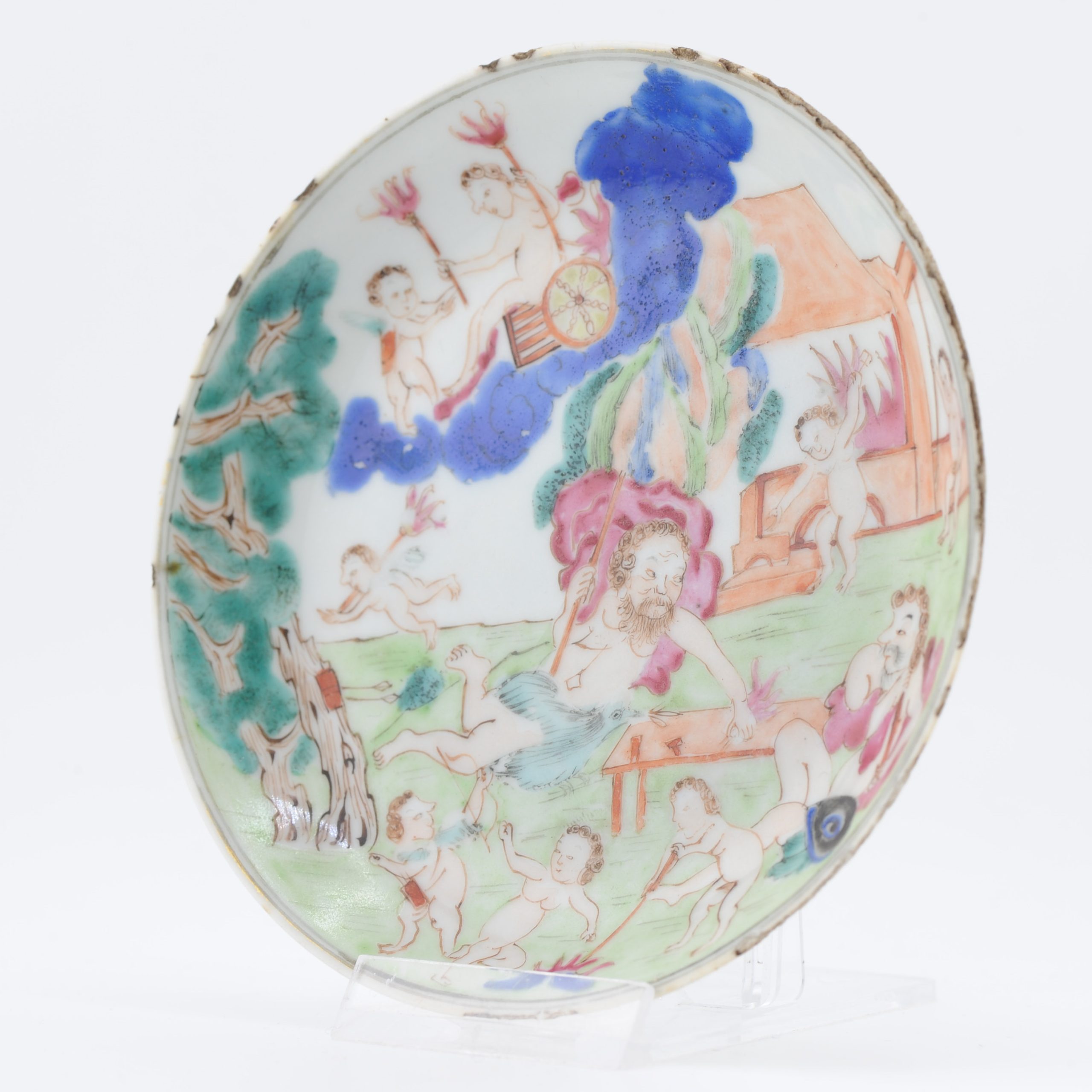 Antique 18C Chinese Porcelain Famille Rose Qianlong dish Chine de Commande - Image 15