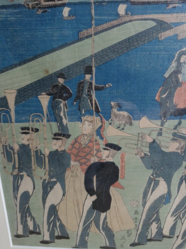 Antique Woodblock Print Utagawa Sadahide (Japanese, 1807 – ca. 1873). Procession of People of 5 Countries - Image 8