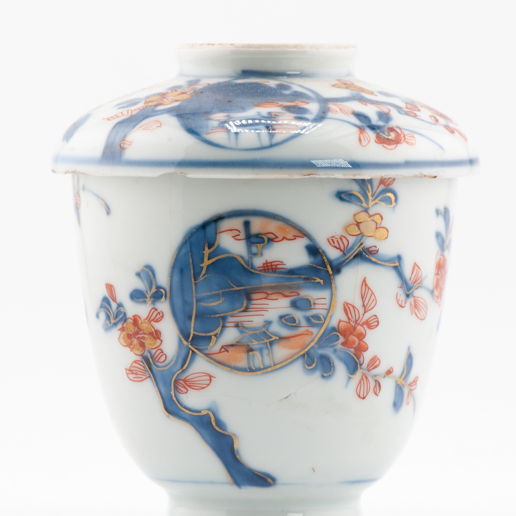 Antique 18C Chinese Porcelain Kangxi Imari Lidded Chocolate Cup Bowl - Image 2