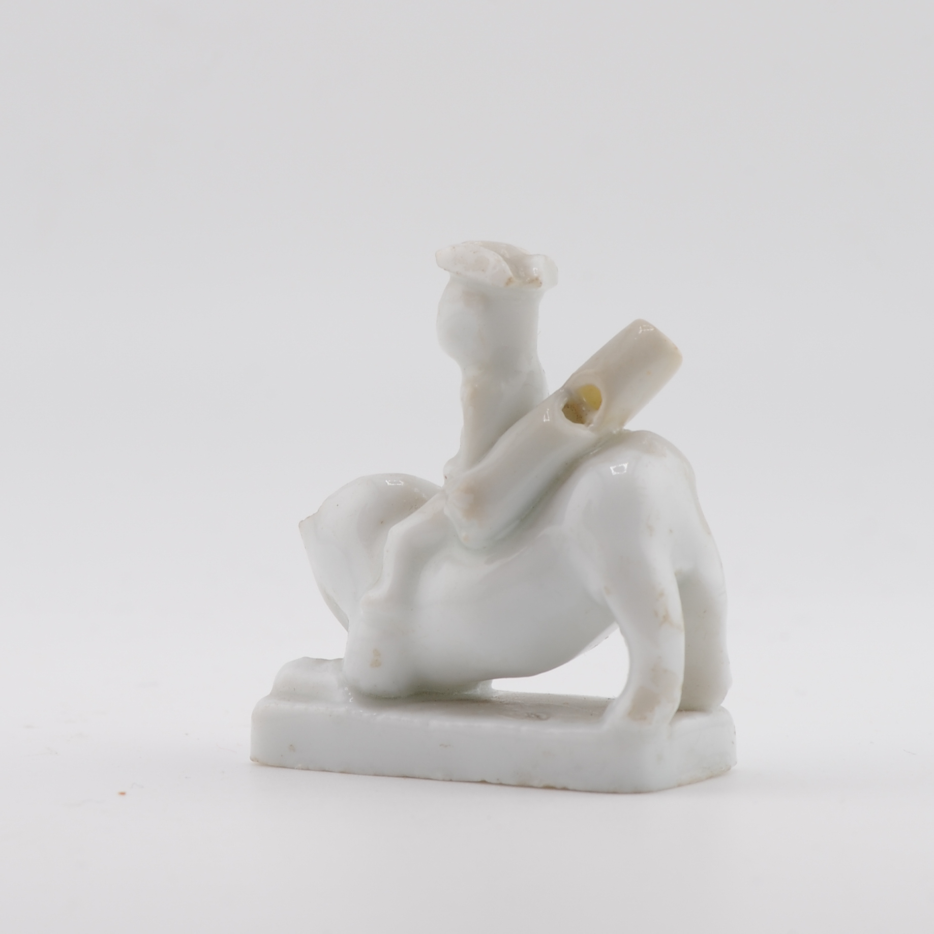 Antique Pair 17th C Dehua Blanc de Chine Whistles European figure and Lion Dutchman - Image 9