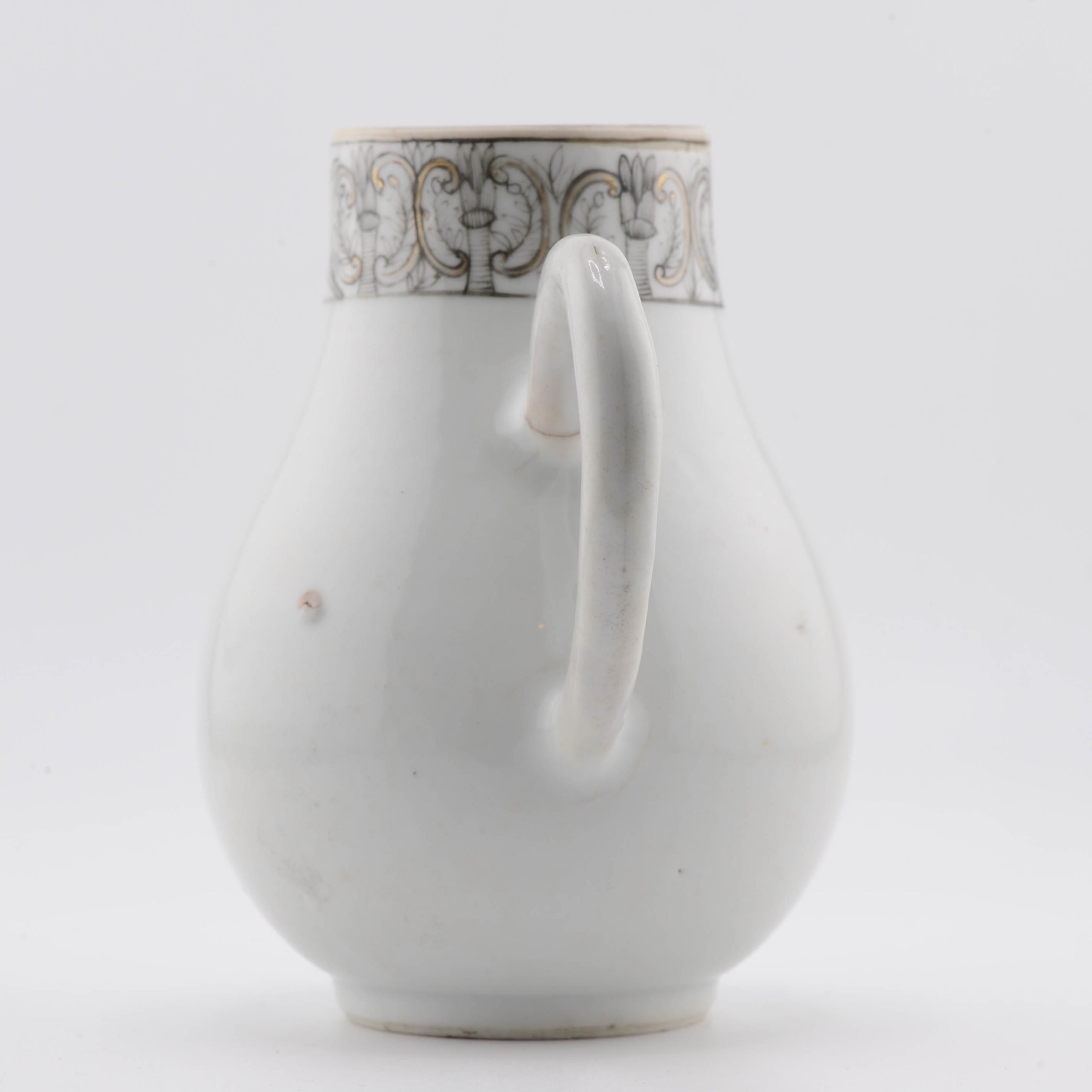 Antique 18C Chinese Porcelain Encre de Chine Grisaille Qianlong Jug Birds - Image 6