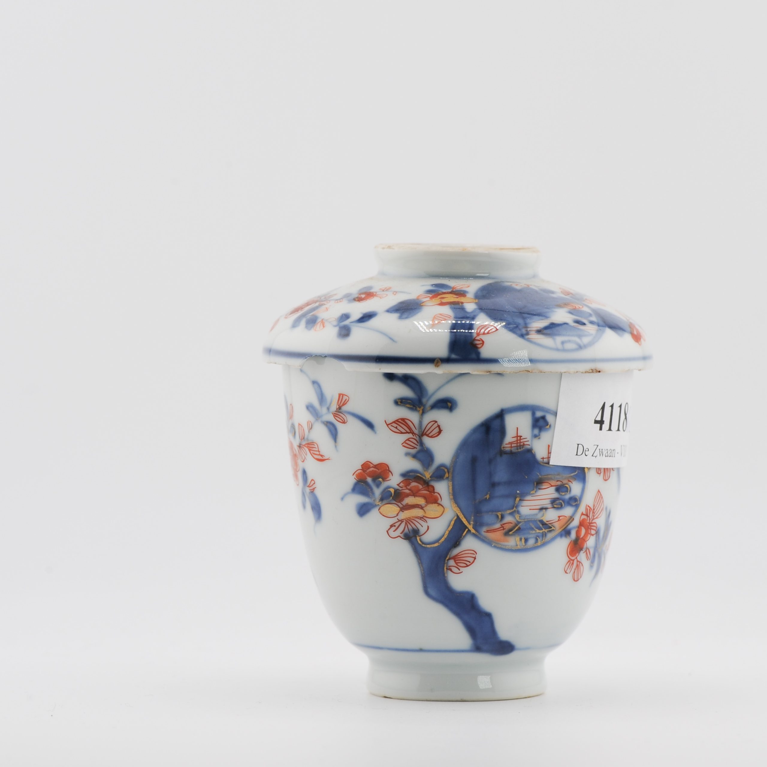 Antique 18C Chinese Porcelain Kangxi Imari Lidded Chocolate Cup Bowl - Image 8