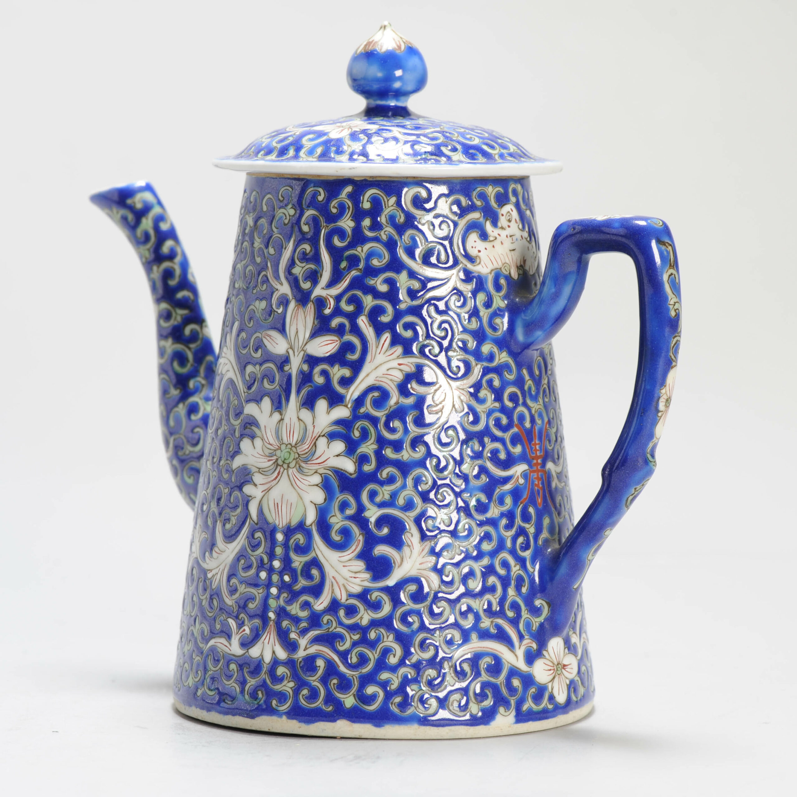 Antique 1920C Chinese Porcelain Guangxu Marked Teapot Qing/Republic Period - Image 12