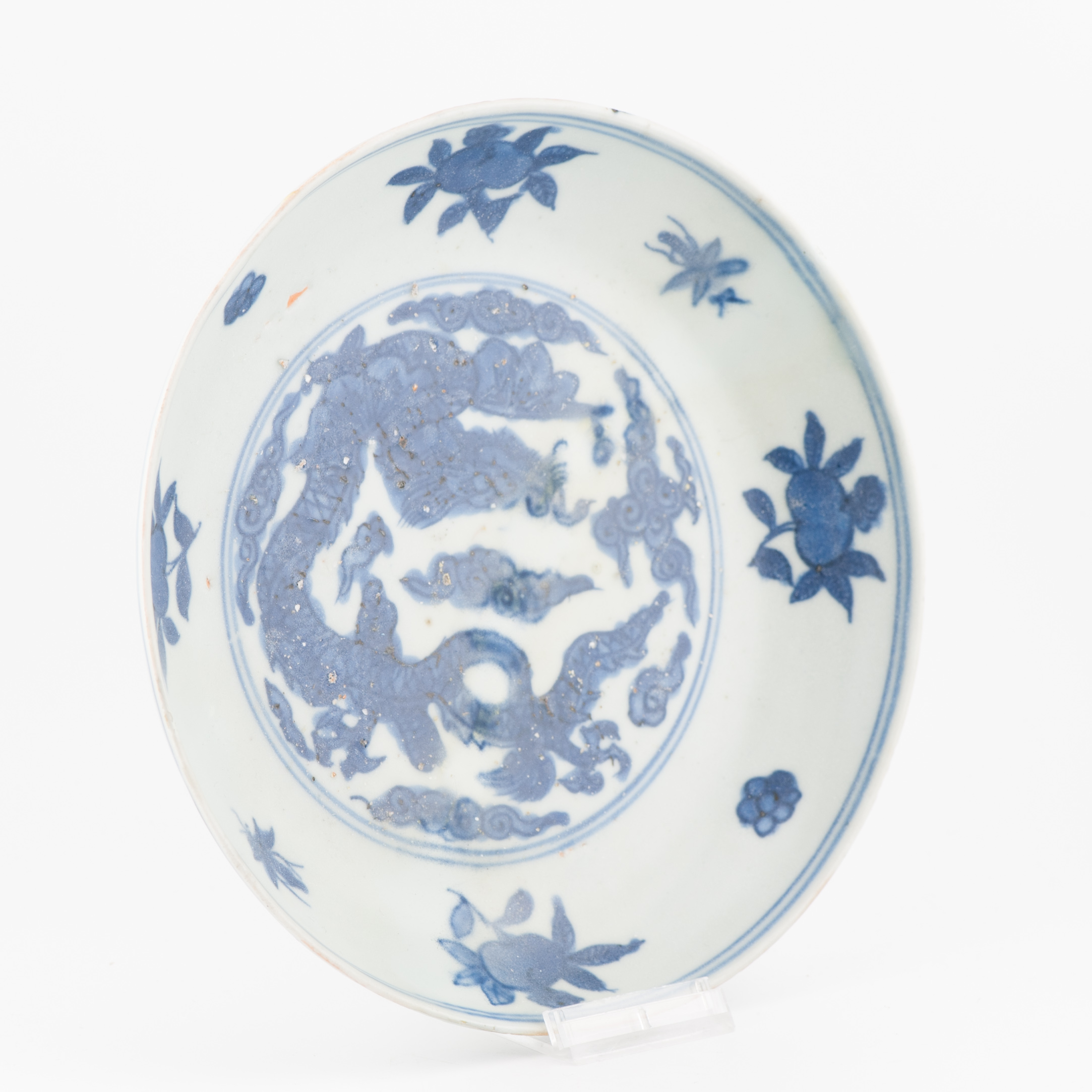 Antique Chinese Porcelain 16th century Zhengde or Jiajing plate with Coin mark - Image 6