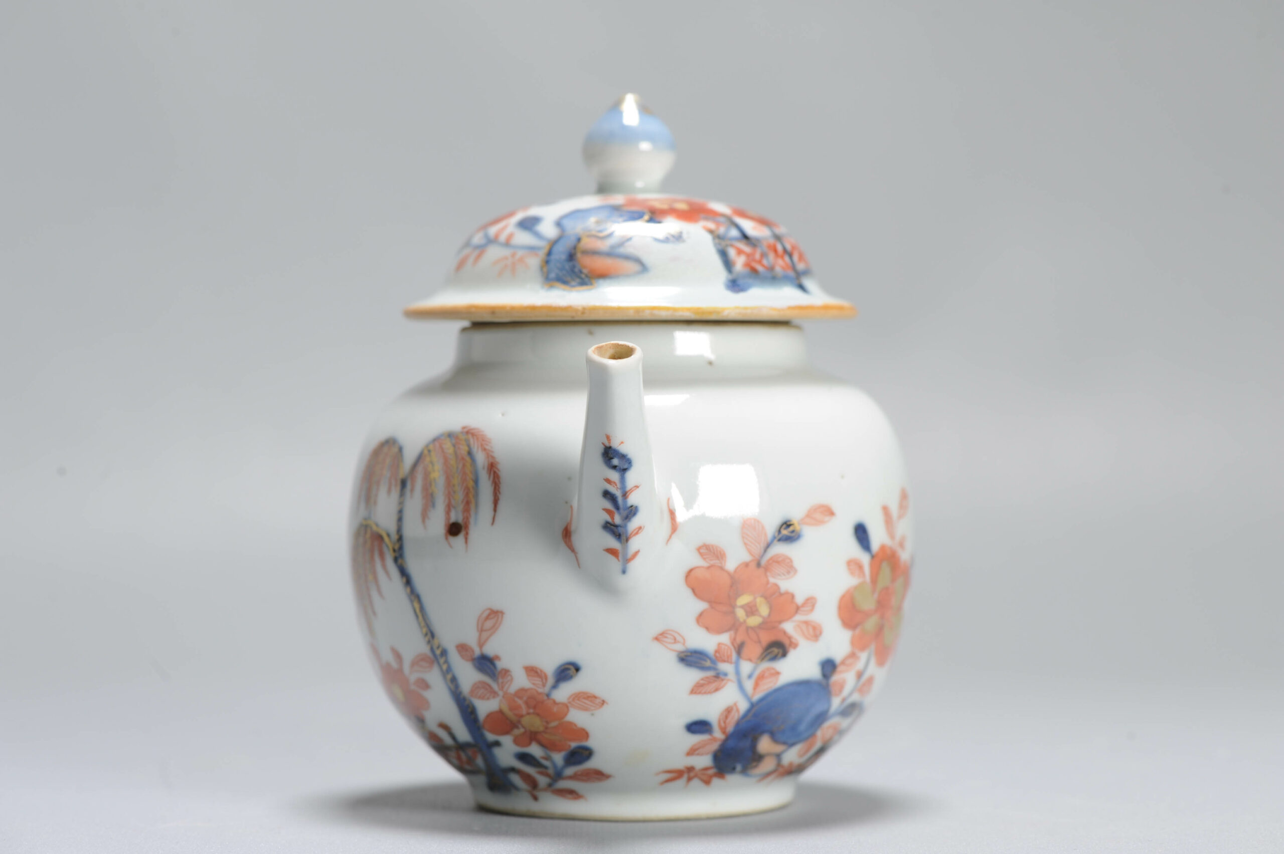 Antique Ca 1720-1740 Chinese Porcelain Kangxi-Yongzheng Imari Decorated Teapot - Image 12