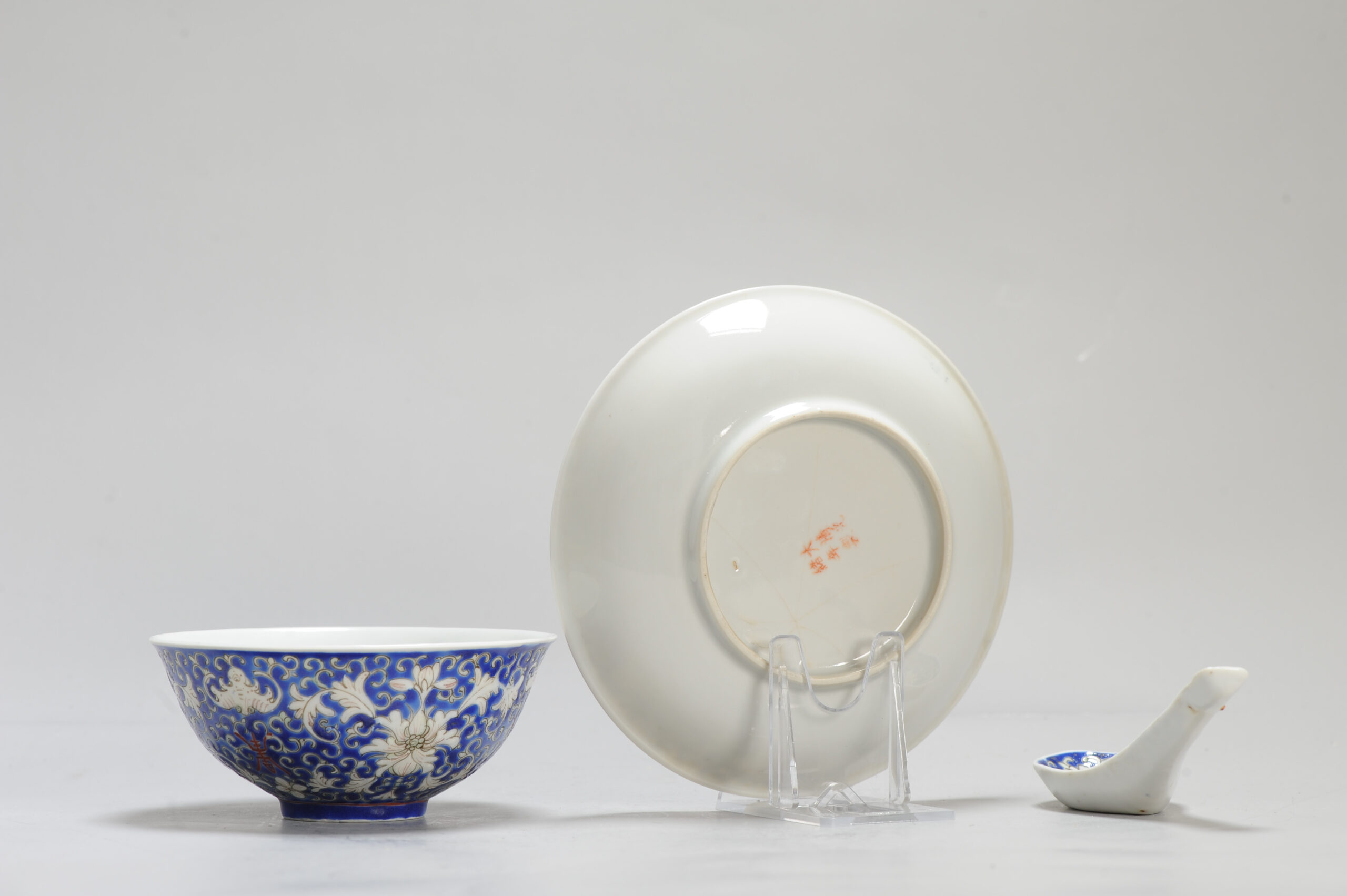 Antique 19/20C Chinese Porcelain Guangxu Soup Set Marked Qing/Republic - Image 7