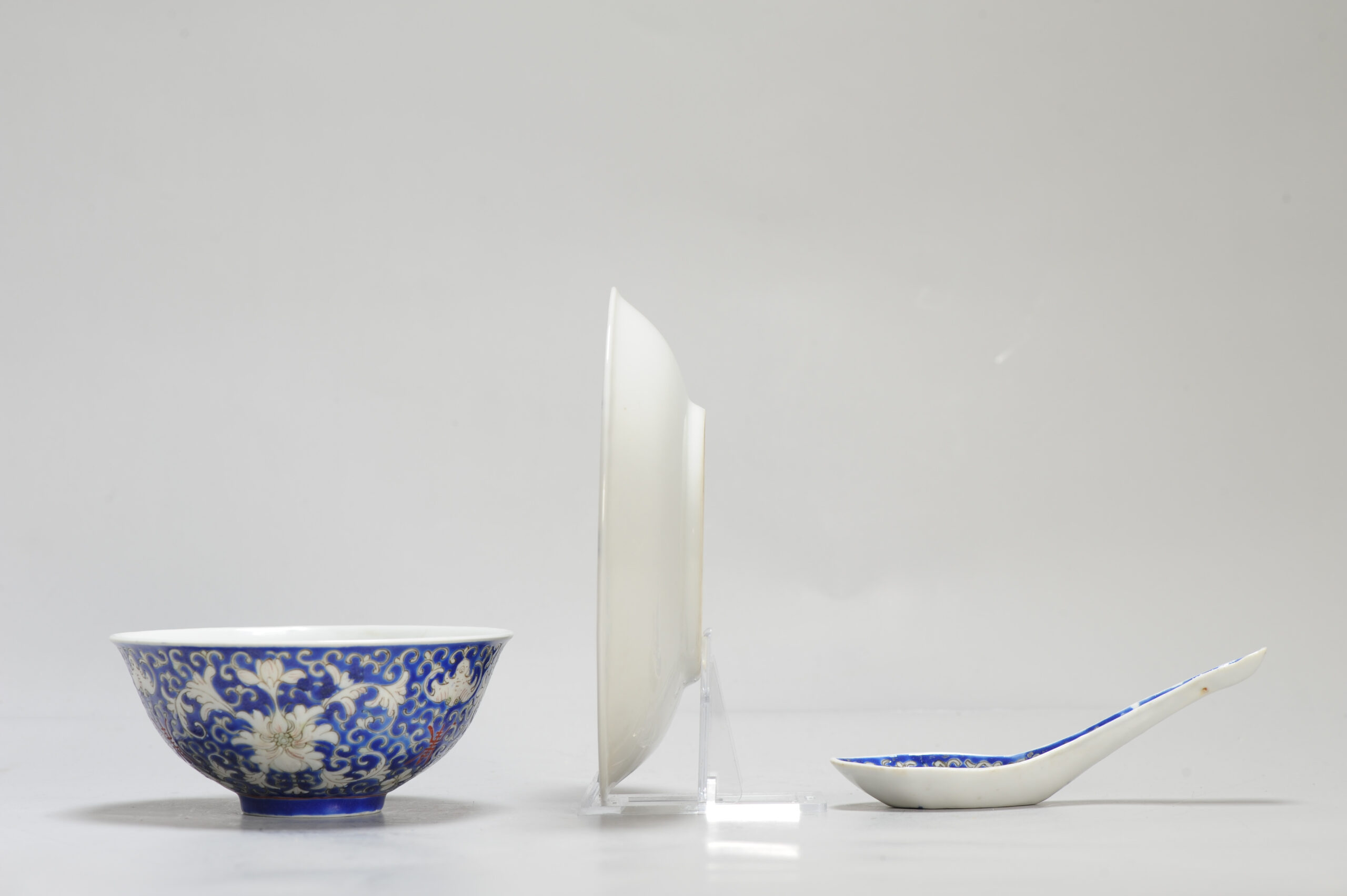 Antique 19/20C Chinese Porcelain Guangxu Soup Set Marked Qing/Republic - Image 9