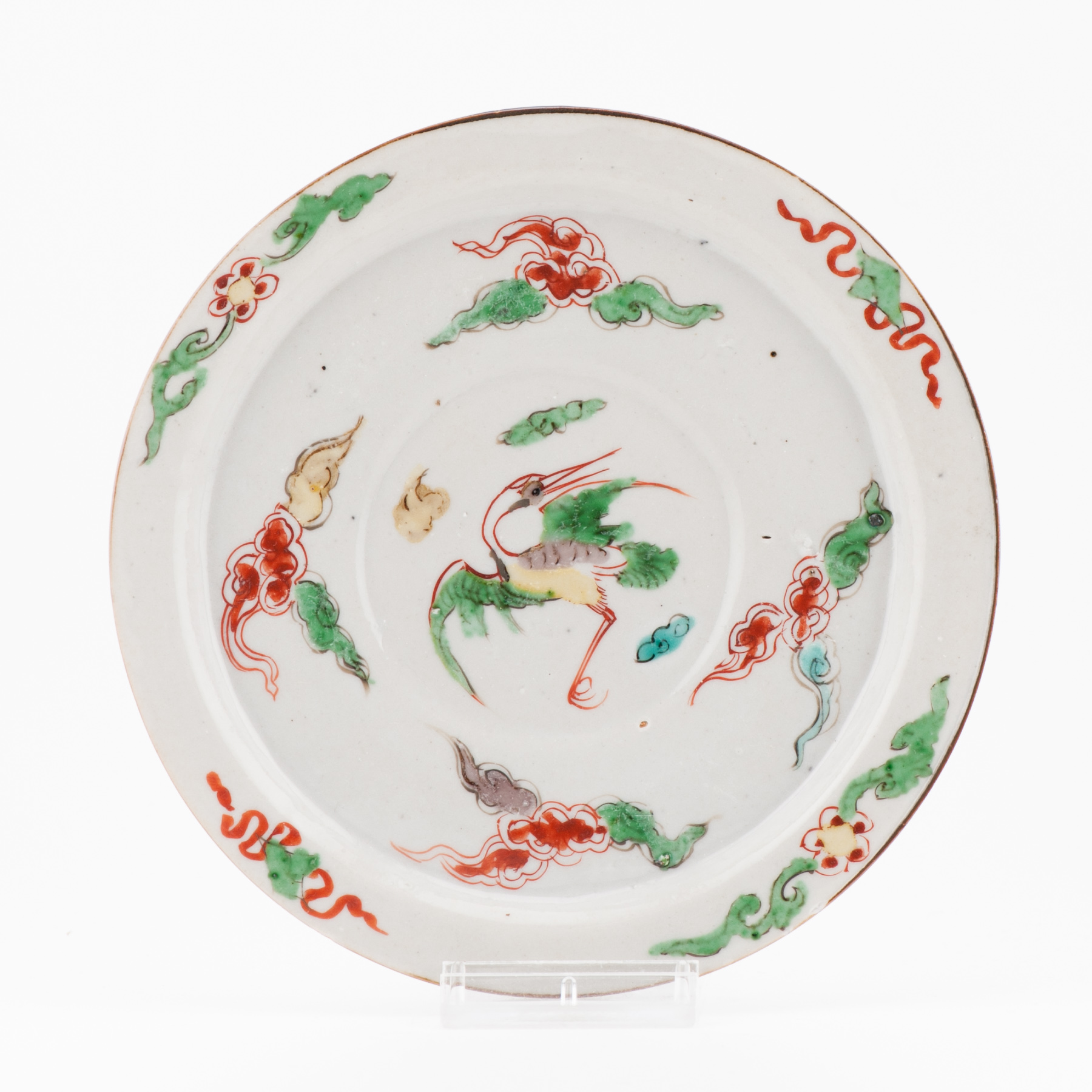 Wucai 17th c Antique Chinese Porcelain Ko Akae Dish Chongzhen Period
