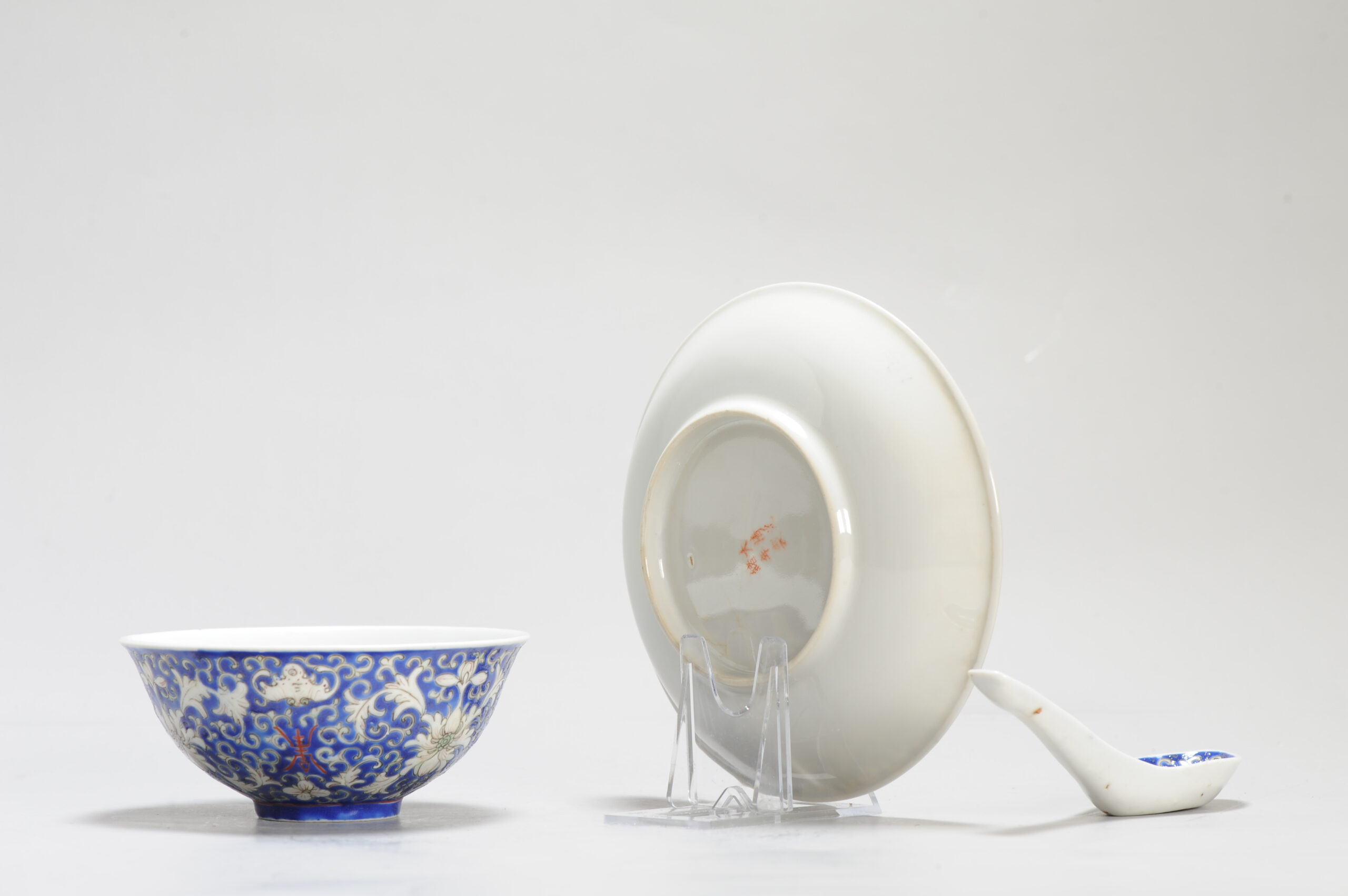 Antique 19/20C Chinese Porcelain Guangxu Soup Set Marked Qing/Republic - Image 5