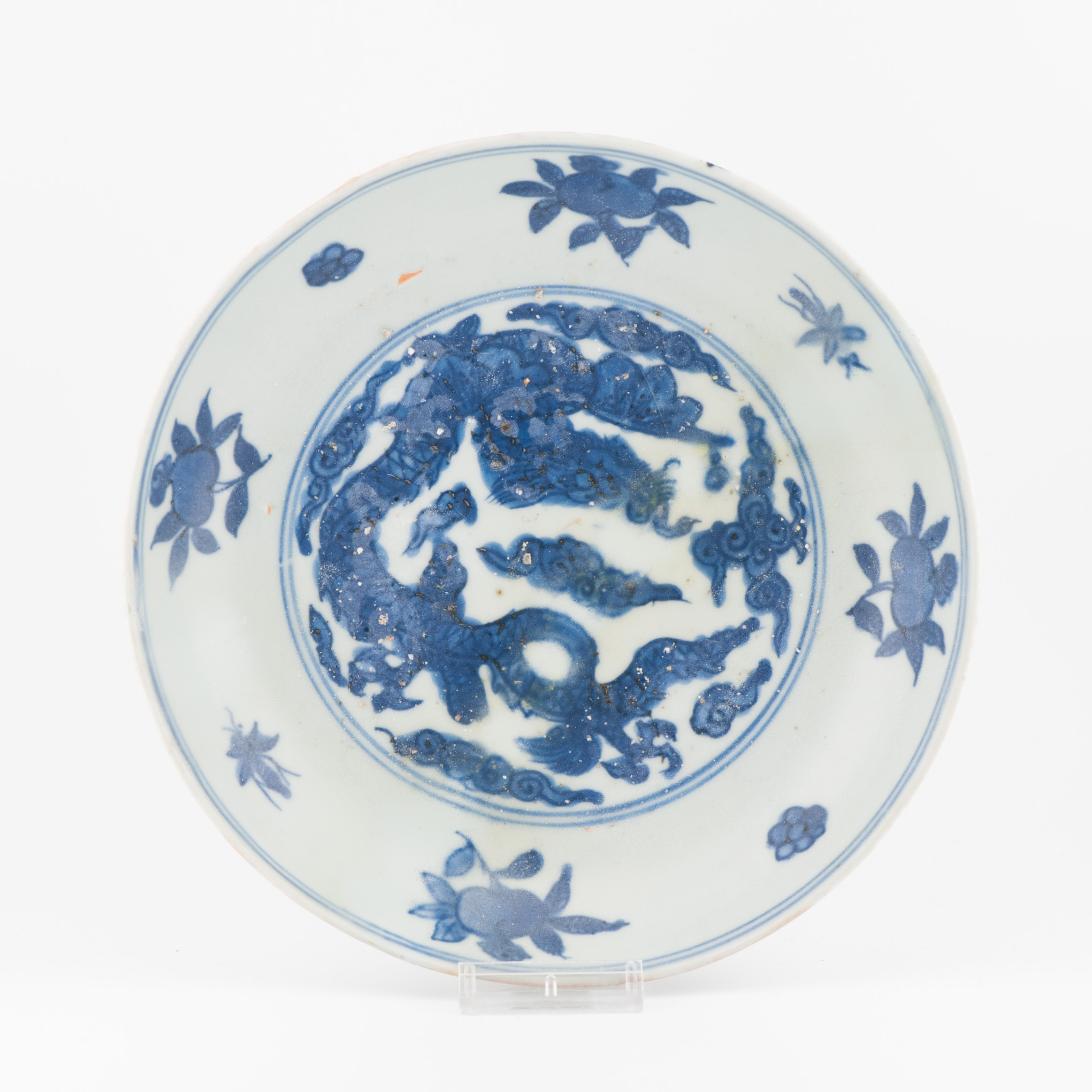 Antique Chinese Porcelain 16th century Zhengde or Jiajing plate with Coin mark - Image 2