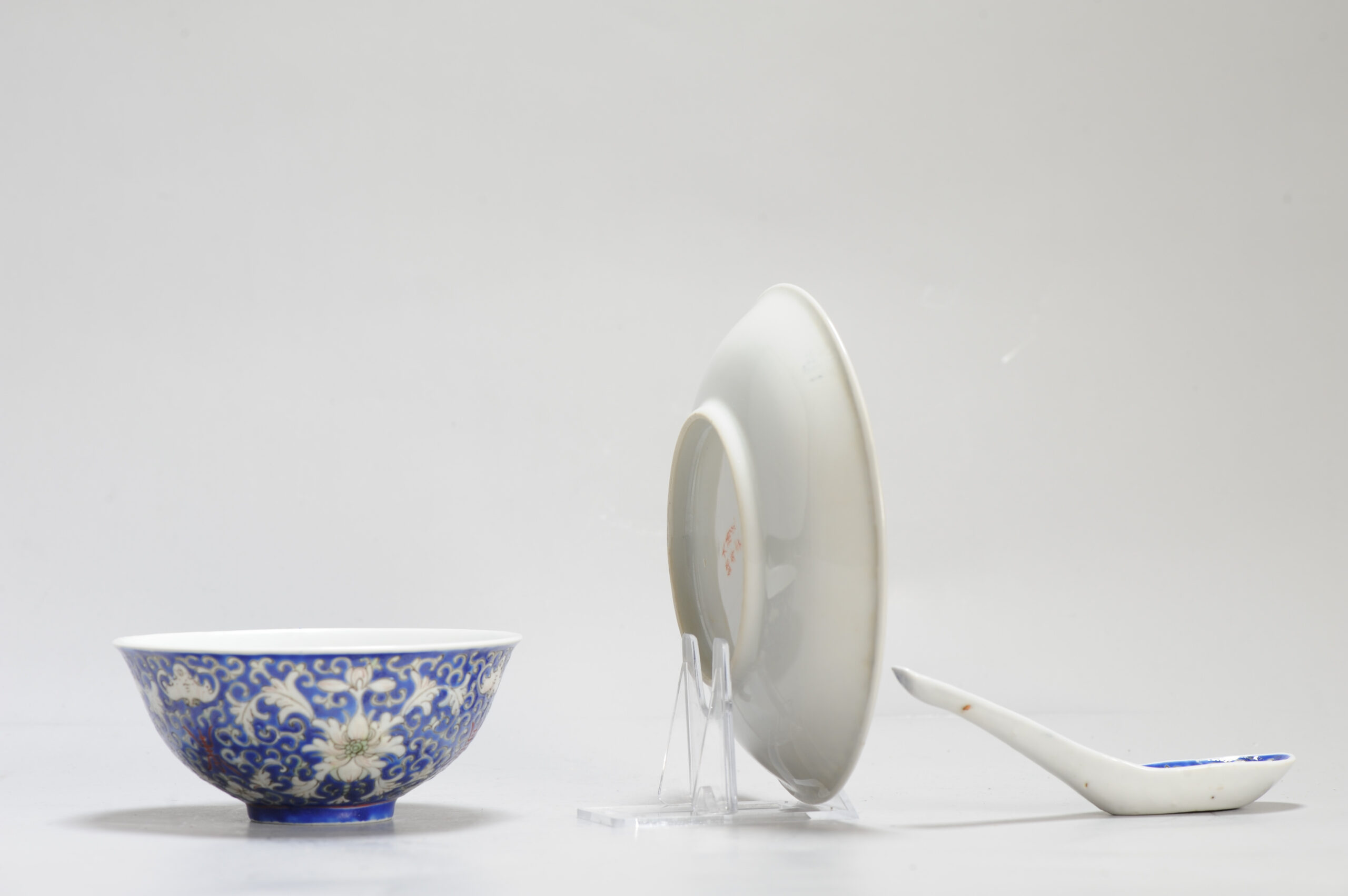 Antique 19/20C Chinese Porcelain Guangxu Soup Set Marked Qing/Republic - Image 4