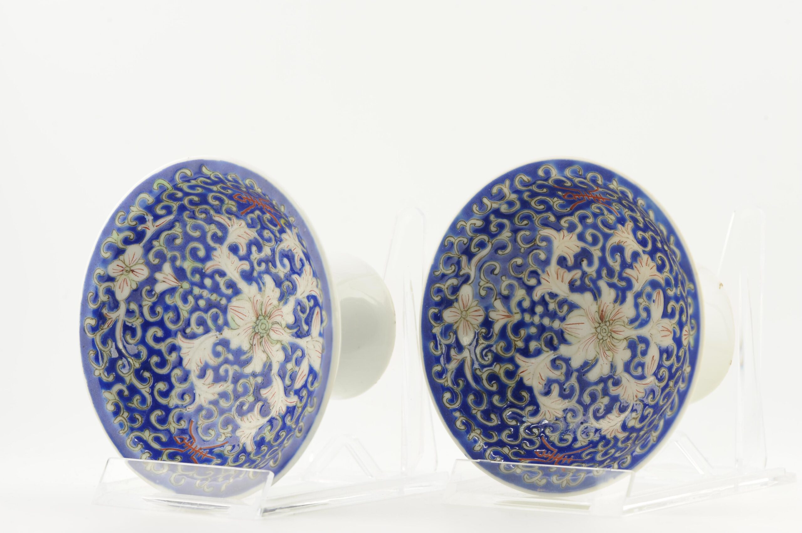 Antique 19/20C Chinese Porcelain Guangxu Footed Bowls Qing/Republic Period - Image 8