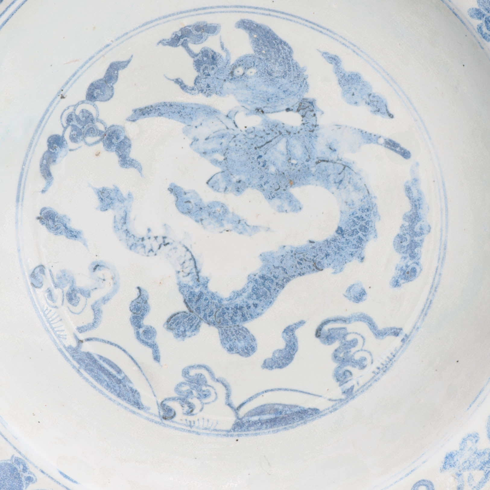 Antique Chinese Porcelain Mid 16th century Jiajing Dragon Ruyi plate with Mark - Image 13