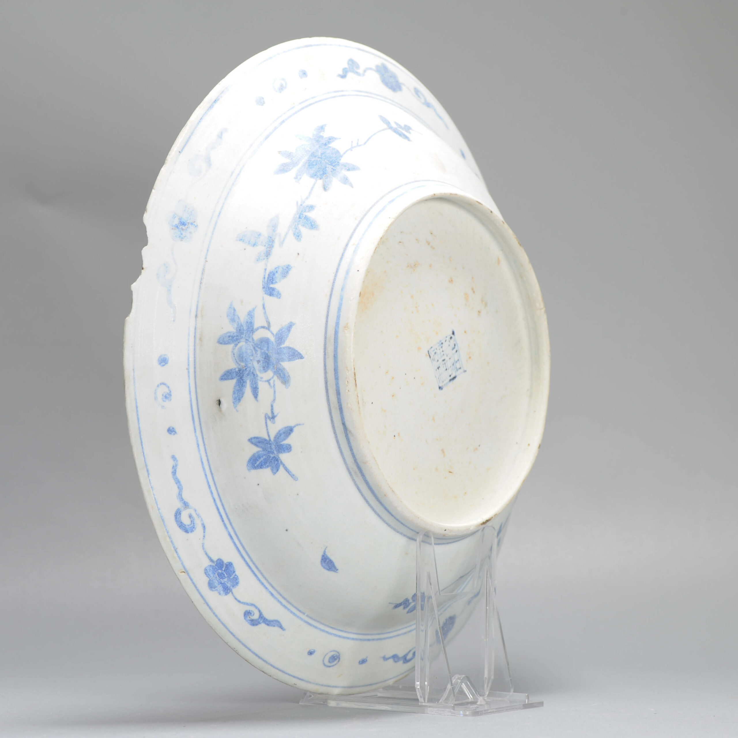 Antique Chinese Porcelain Mid 16th century Jiajing Dragon Ruyi plate with Mark - Image 9