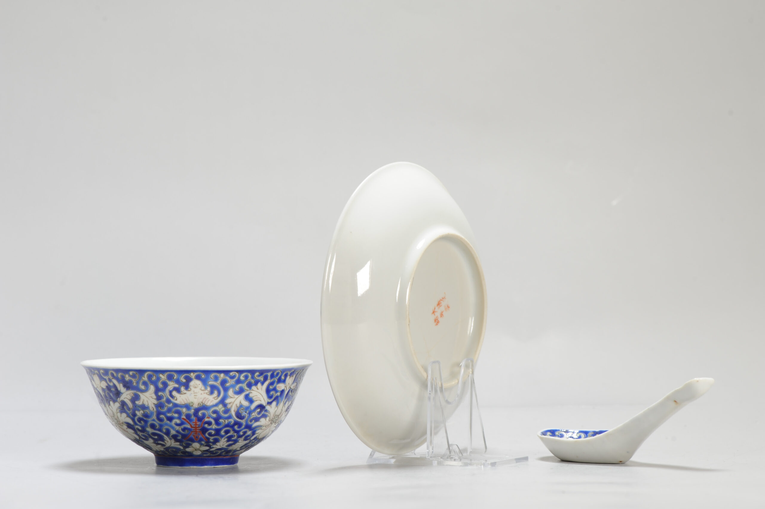 Antique 19/20C Chinese Porcelain Guangxu Soup Set Marked Qing/Republic - Image 8
