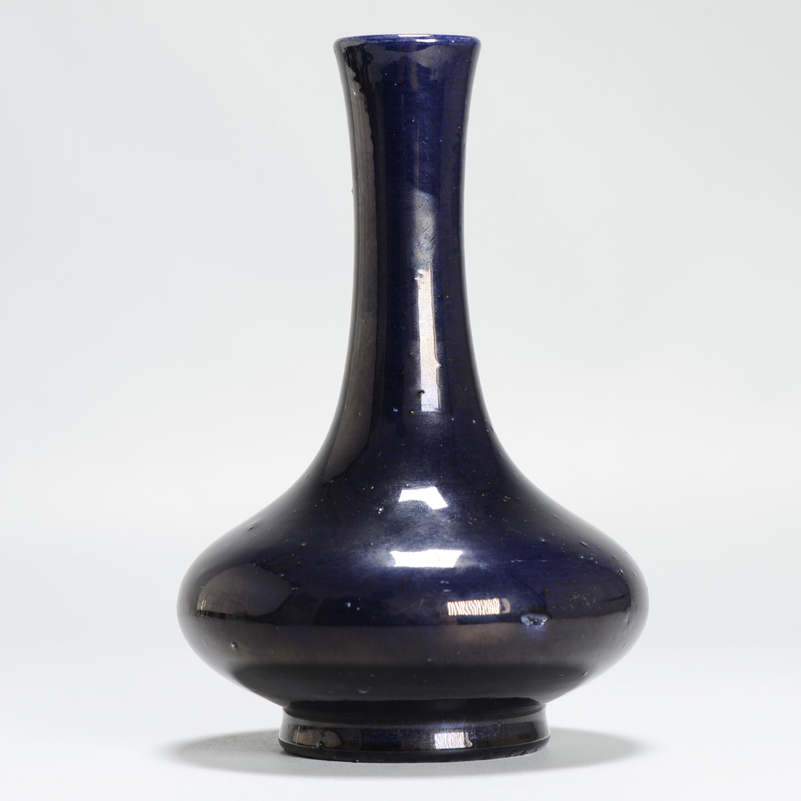 Antique 18/19C Chinese Porcelain Dark Blue Vase China Monochrome - Image 9