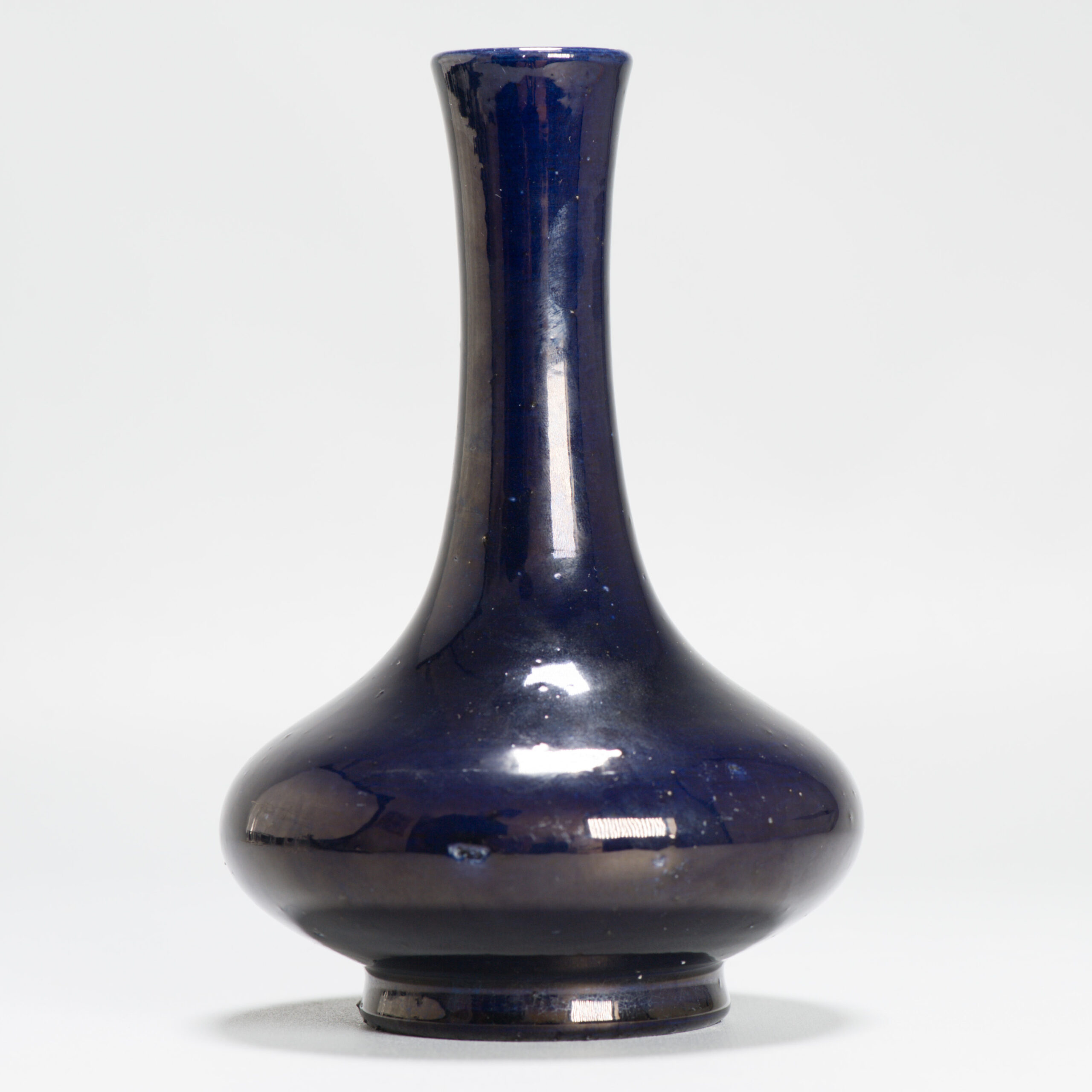 Antique 18/19C Chinese Porcelain Dark Blue Vase China Monochrome - Image 8