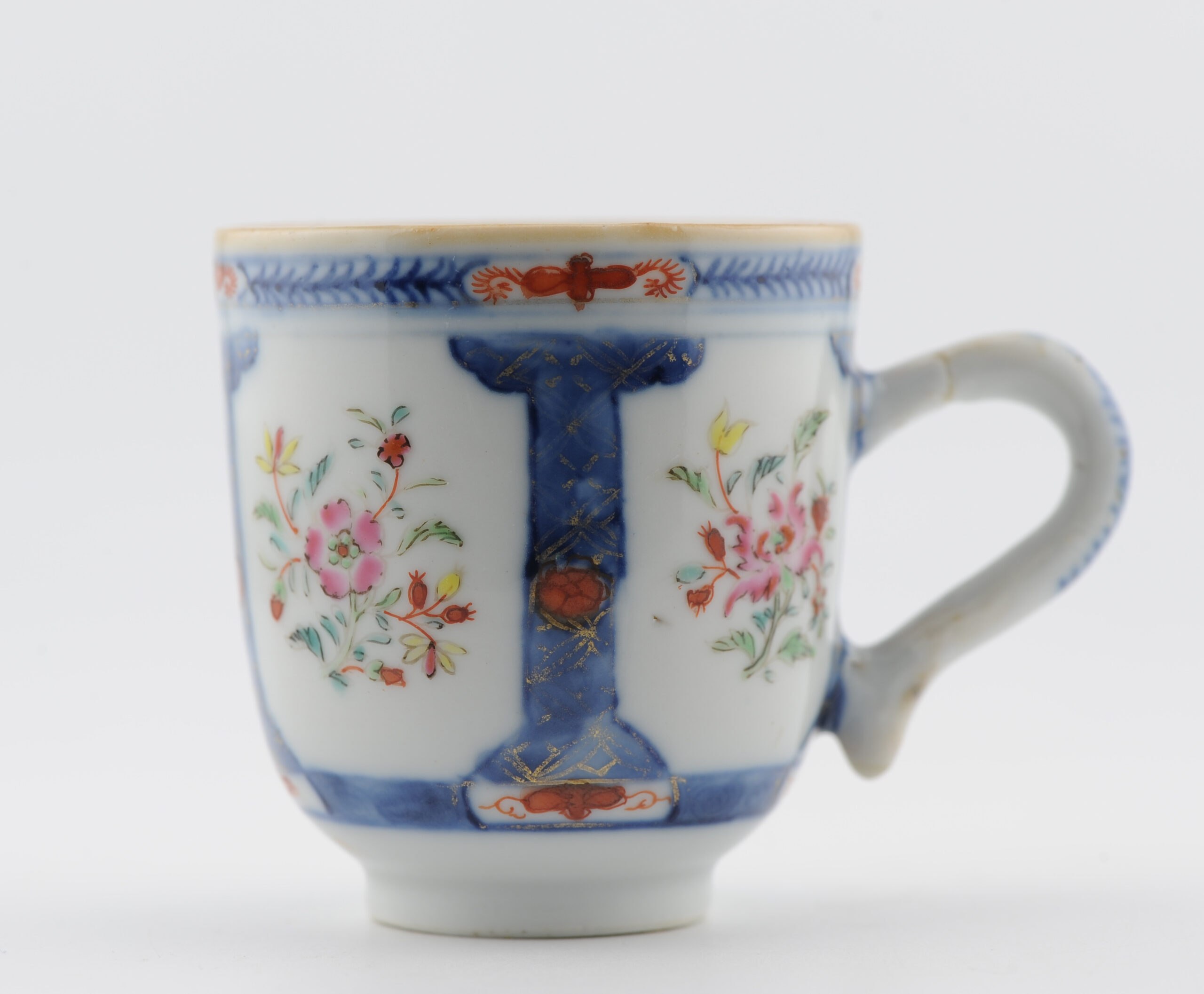 Antique Chinese Tea / Coffee Cup Flowers Yonzheng Porcelain China Rare