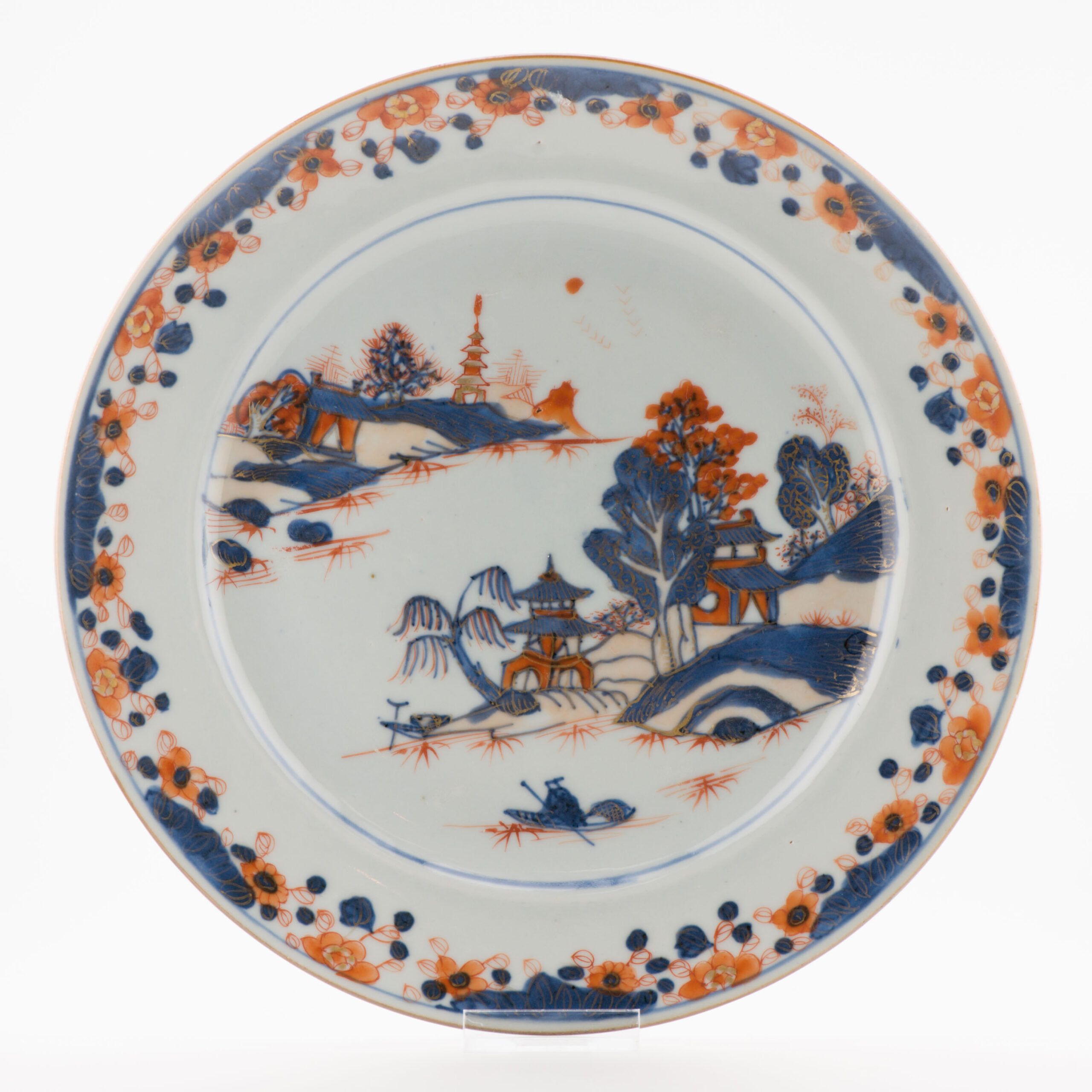 Antique Chinese Porcelain Plate Landscape Kangxi / Yonzheng Porcelain