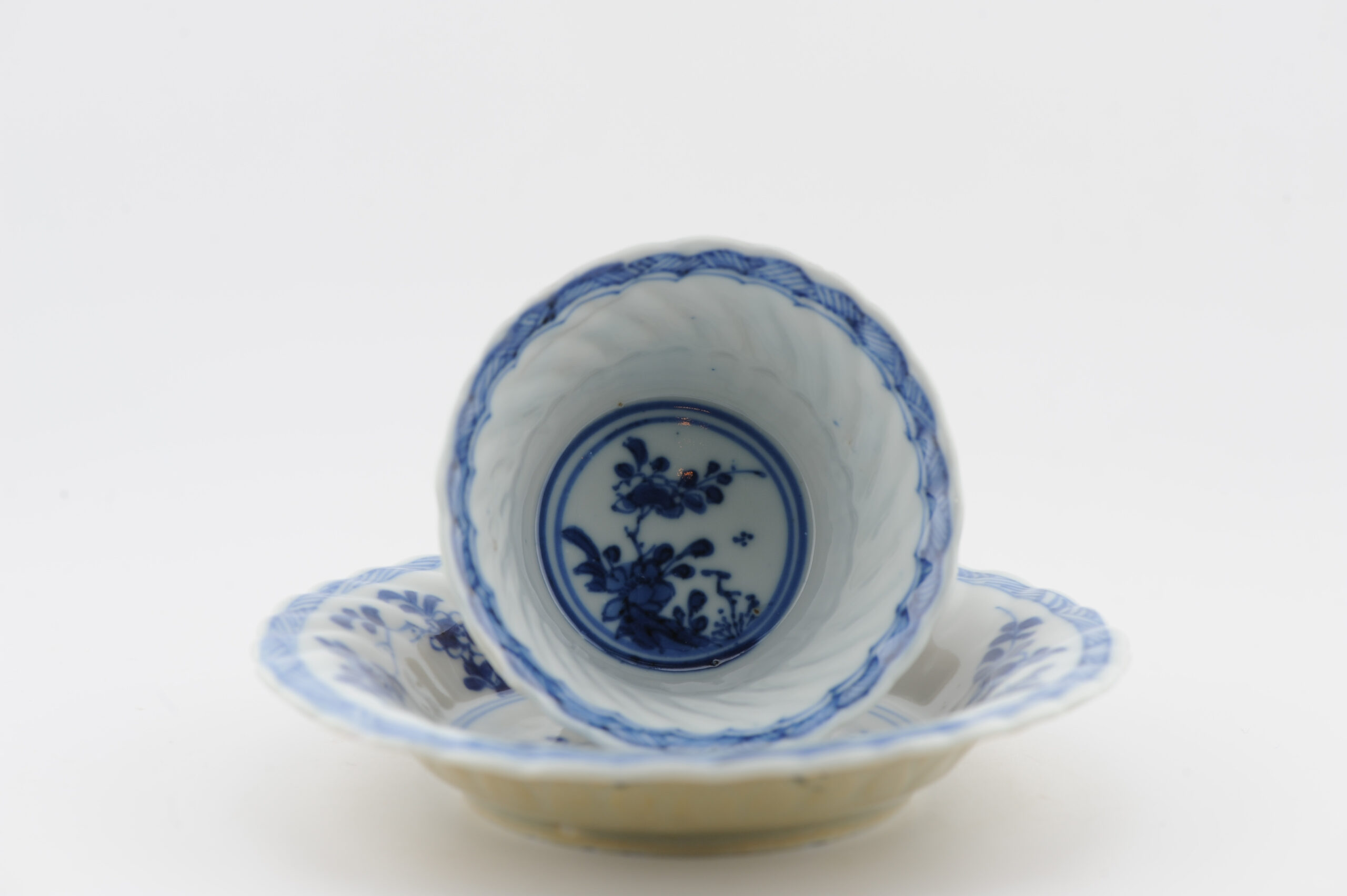 Rare Antique 18C Kangxi Chinese Porcelain Cafe au Lait Tea Bowl Blue and White - Image 16