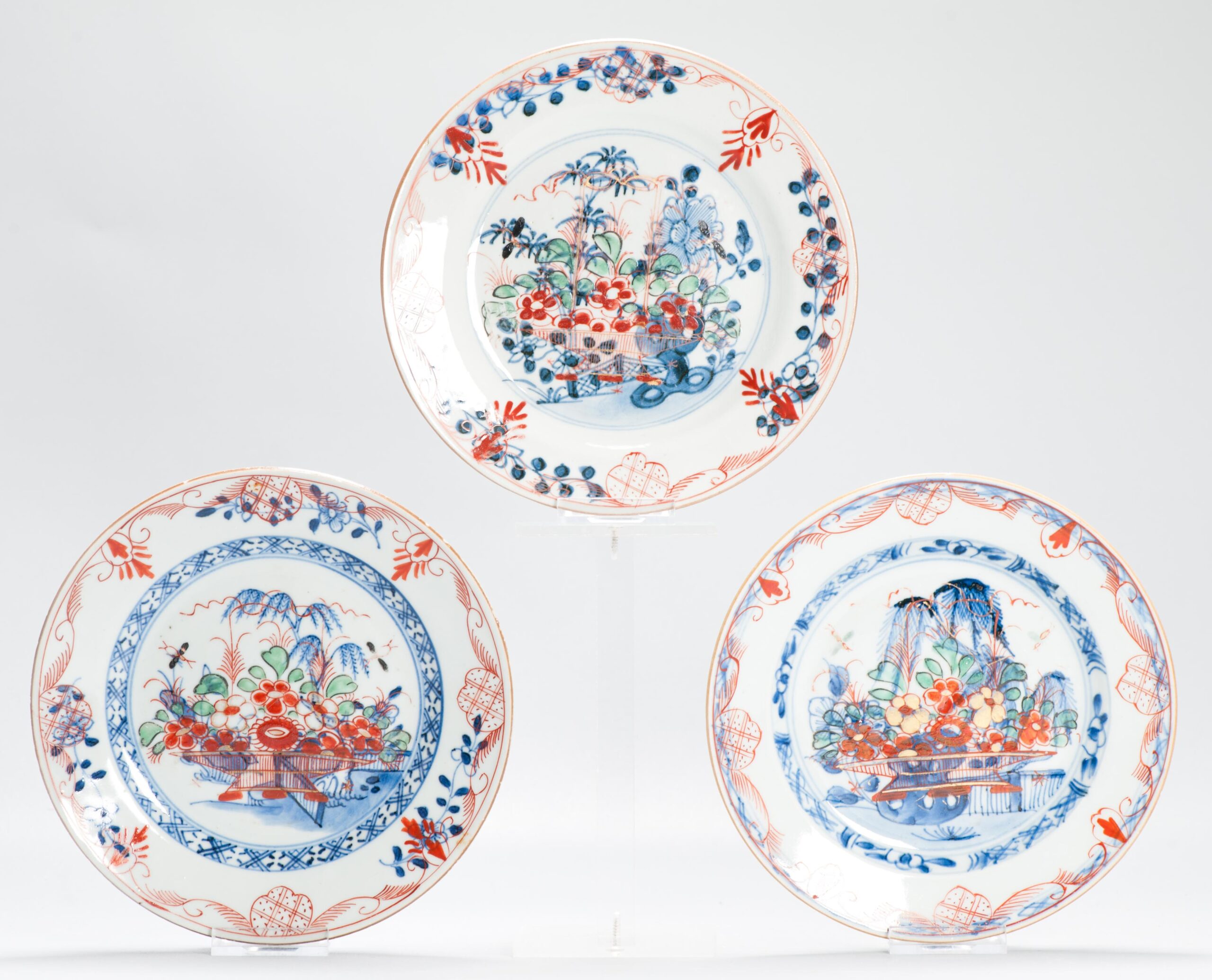 Antique Ca 1720 Qing Dynasty Chinese Porcelain Dishes Amsterdams Bont