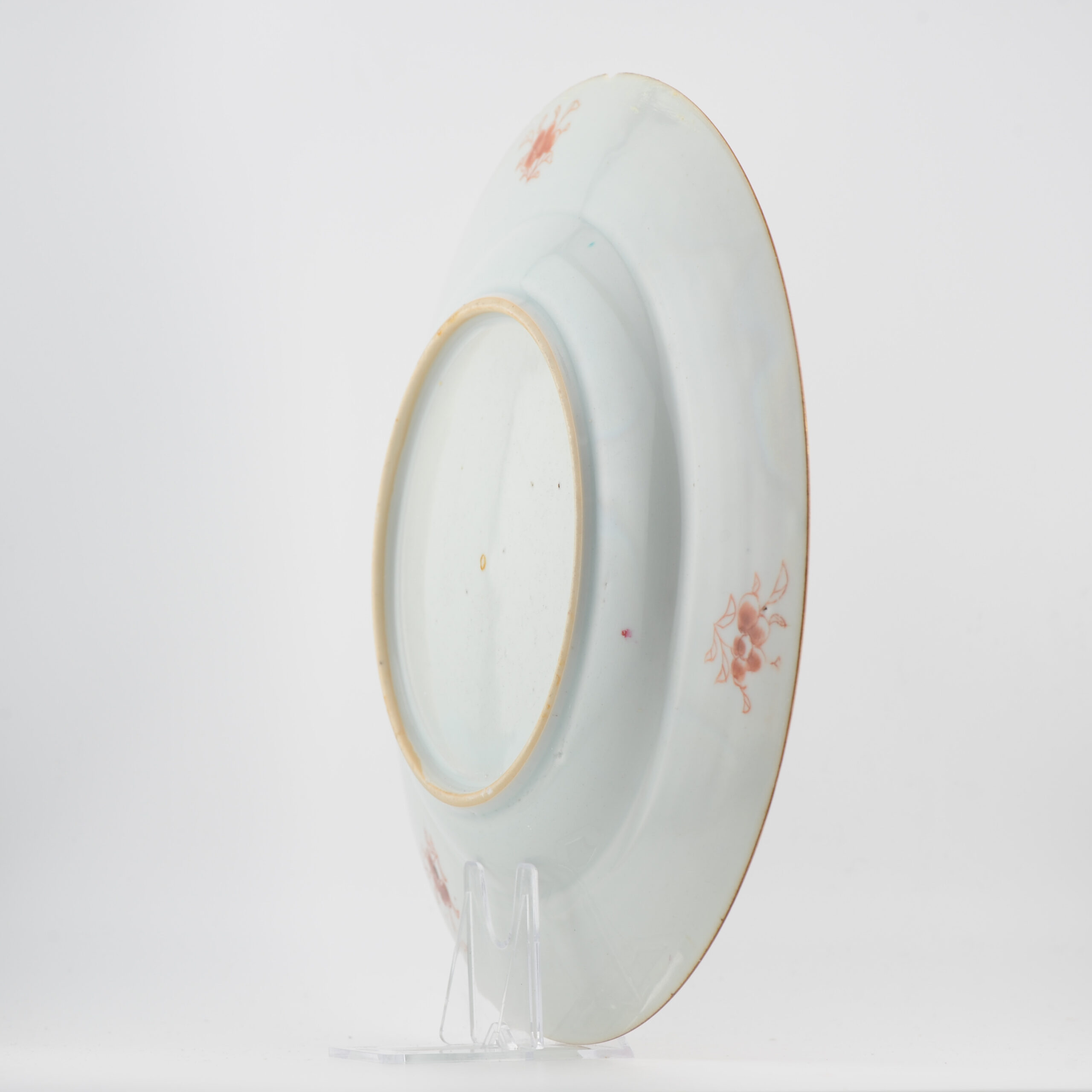 Large Antique Chinese Porcelain Plate Dish Peacock Fencai Yonzheng Porcelain - Image 8
