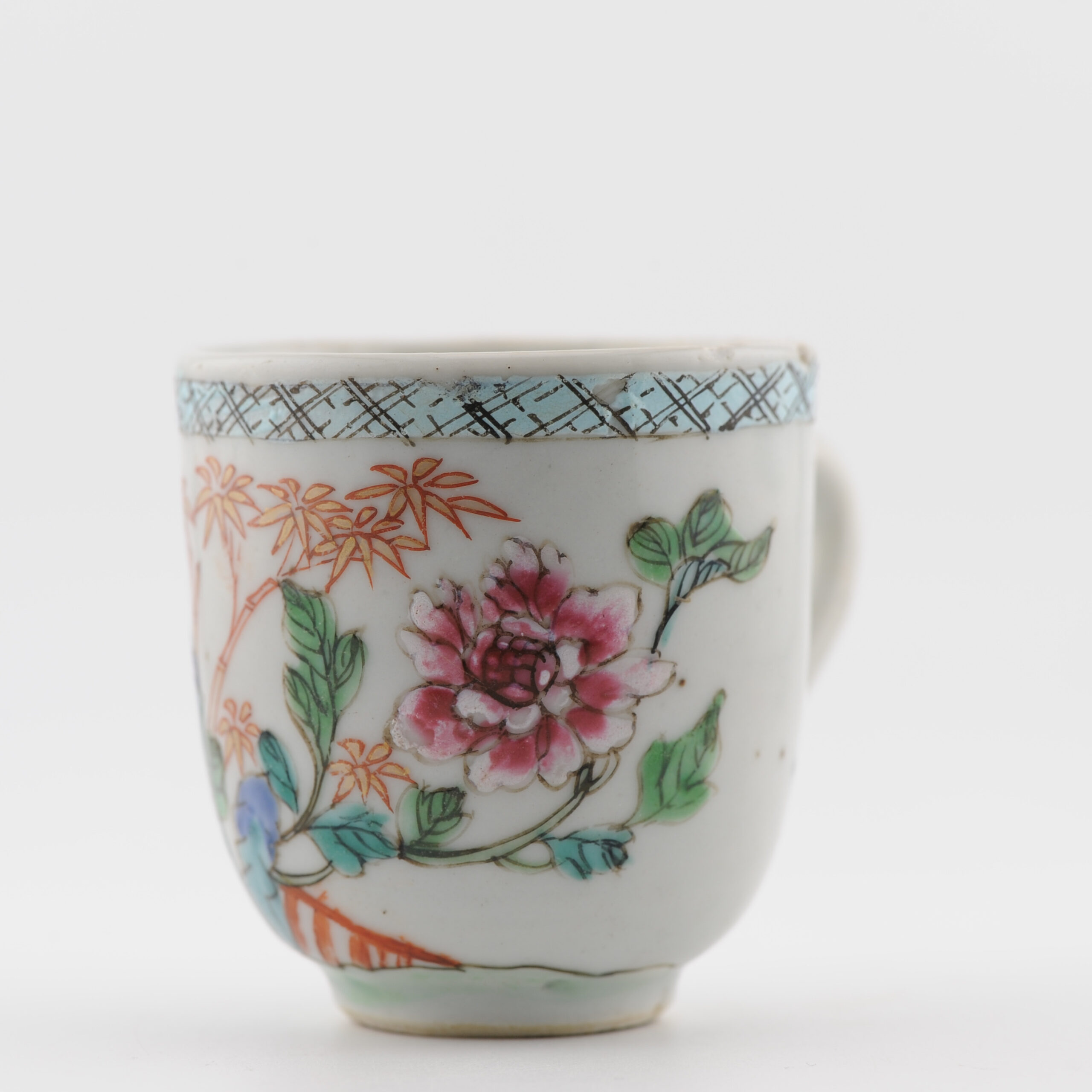 Antique Chinese Coffee Cup Flowers Yonzheng/Qianlong Porcelain - Image 10