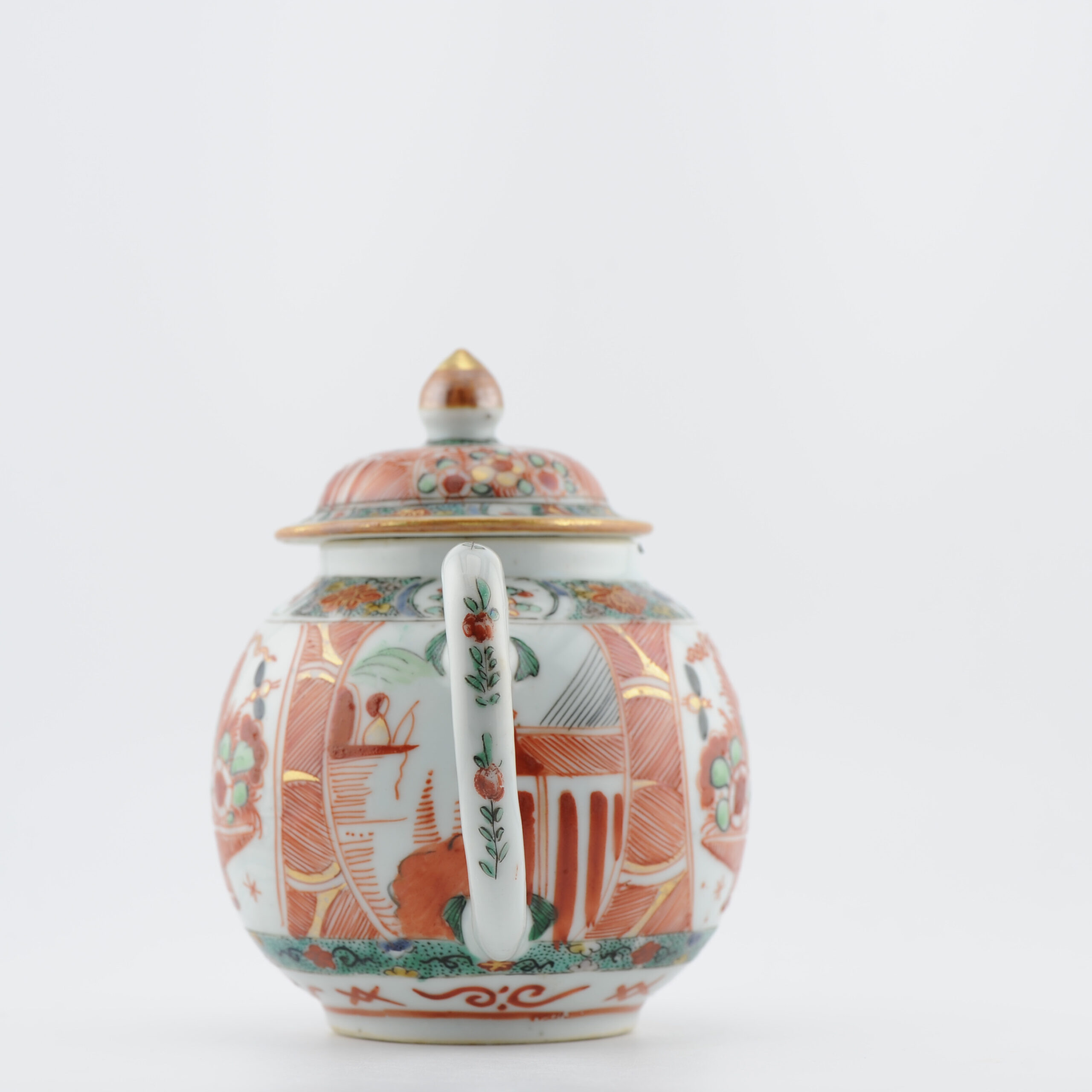 Perfect Antique Ca 1720-1730 Kangxi Famille Verte Chinese Porcelain Teapot Qing Dynasty - Image 13