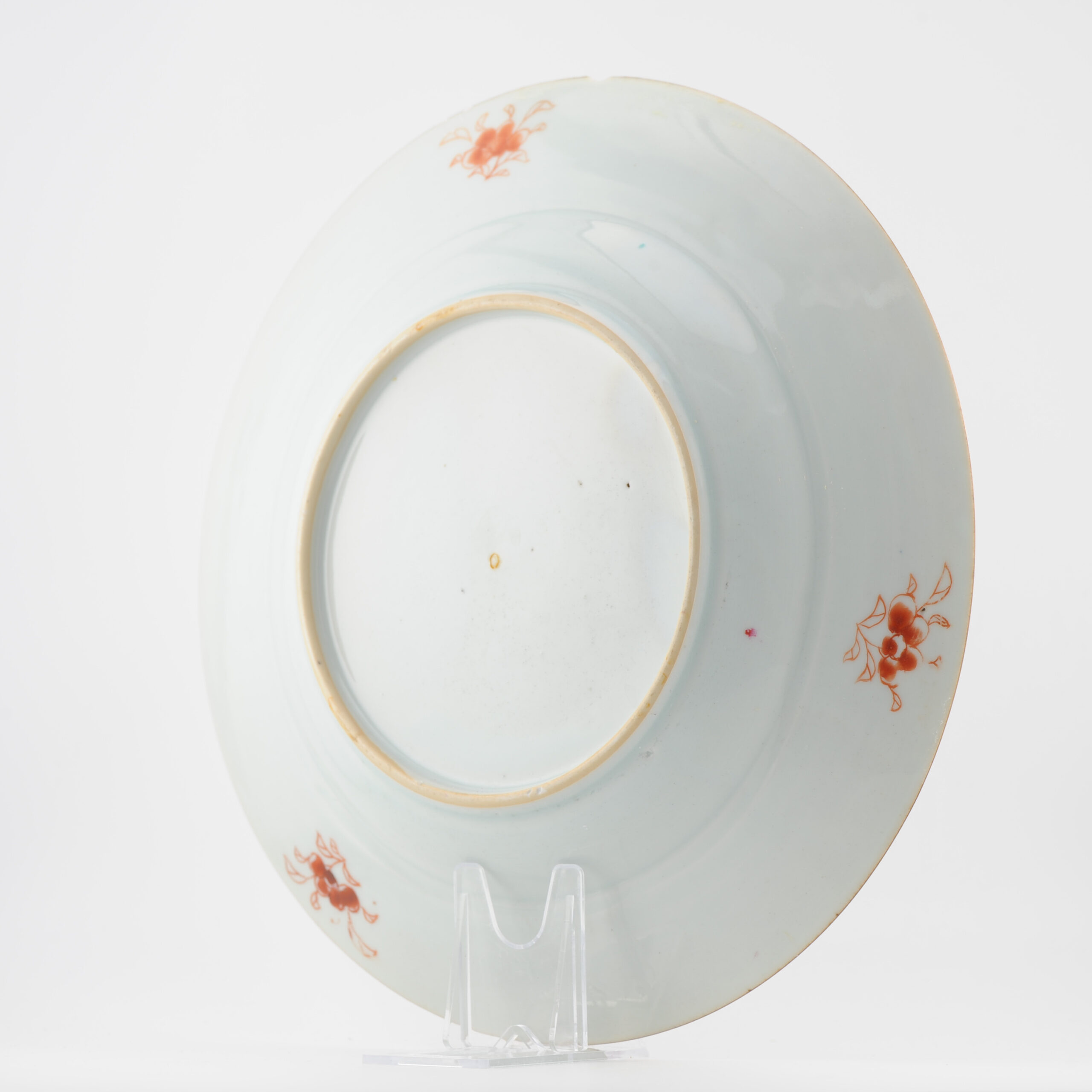 Large Antique Chinese Porcelain Plate Dish Peacock Fencai Yonzheng Porcelain - Image 9