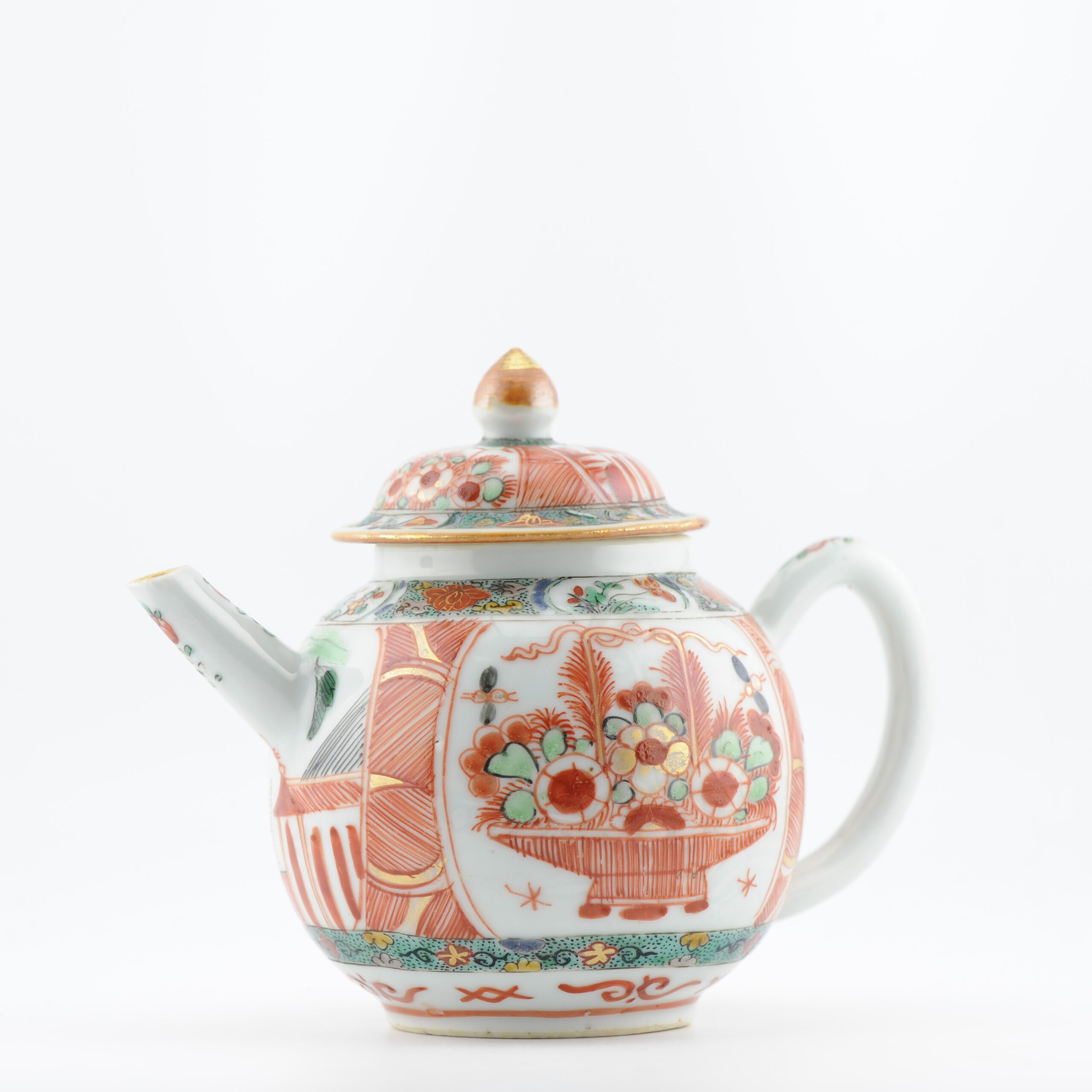 Antique Ca 1720-1730 Kangxi Qing Dynasty Chinese Porcelain Teapot