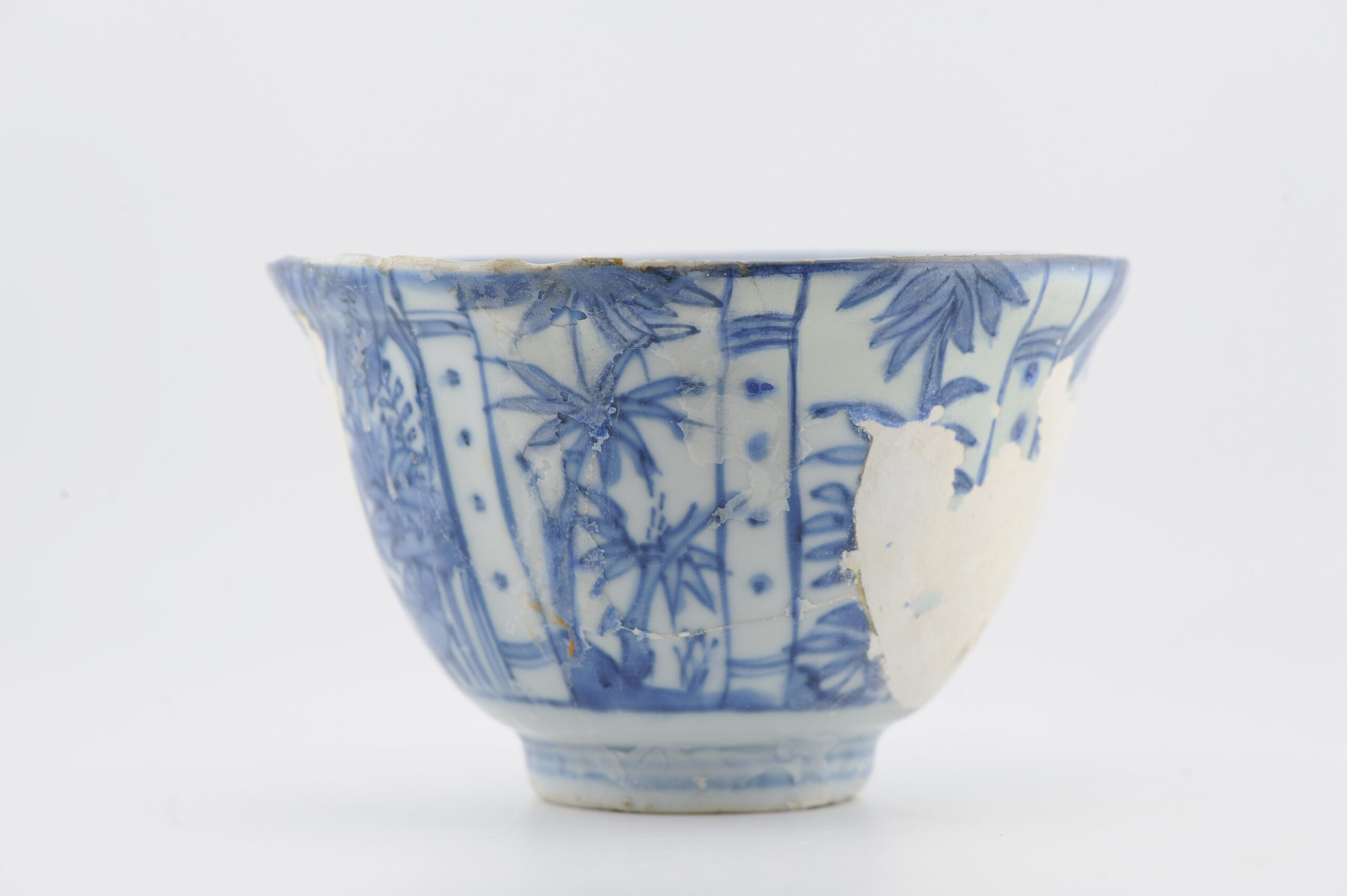 Antique Chinese Wanli Period Porcelain Ming/Transitional Kraak Crow Cup Bowl - Image 6