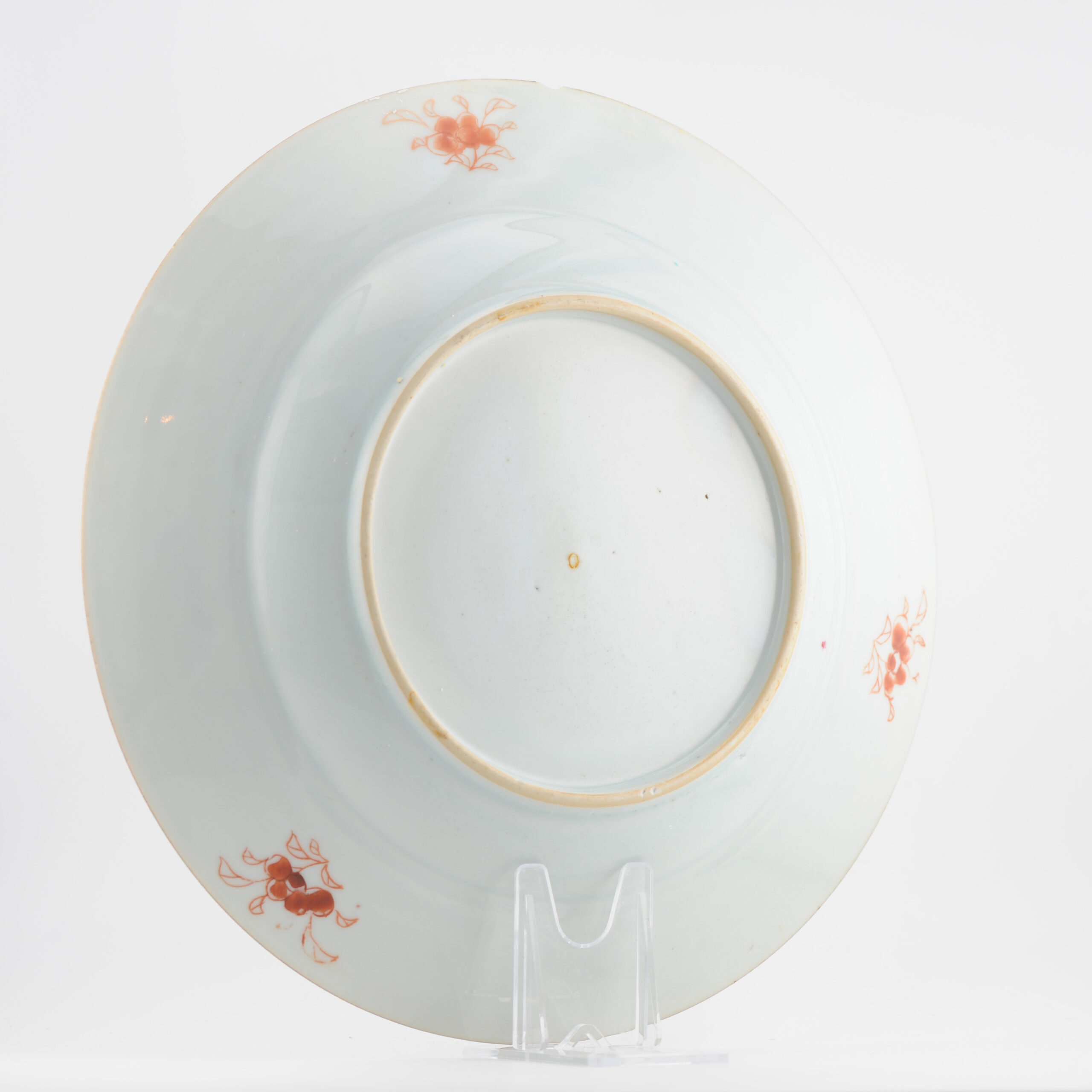 Large Antique Chinese Porcelain Plate Dish Peacock Fencai Yonzheng Porcelain - Image 11