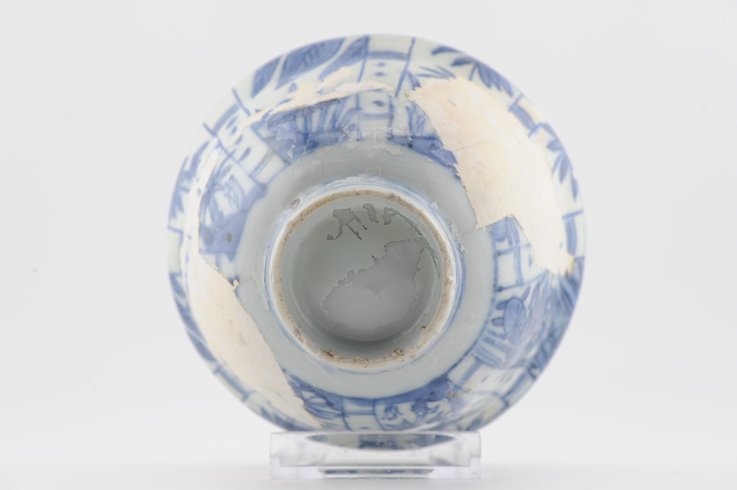 Antique Chinese Wanli Period Porcelain Ming/Transitional Kraak Crow Cup Bowl - Image 2