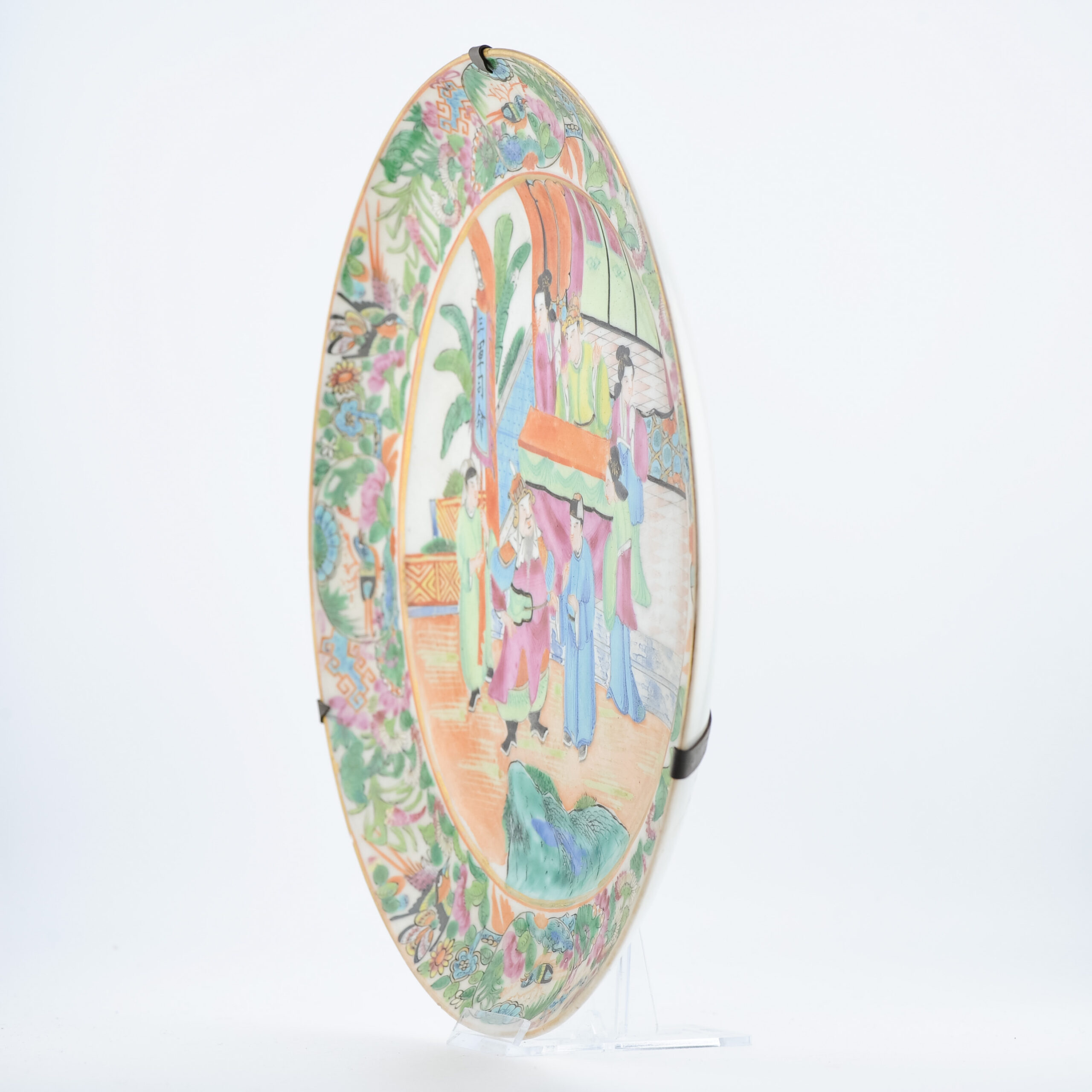 Antique 19th c Chinese Porcelain Cantonese Figural Plate Figures Qing Daoguang - Image 4