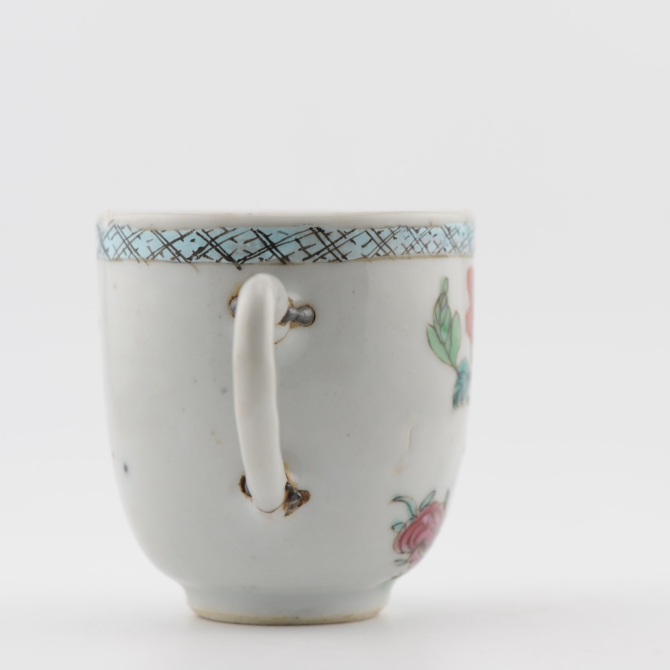 Antique Chinese Coffee Cup Flowers Yonzheng/Qianlong Porcelain - Image 6